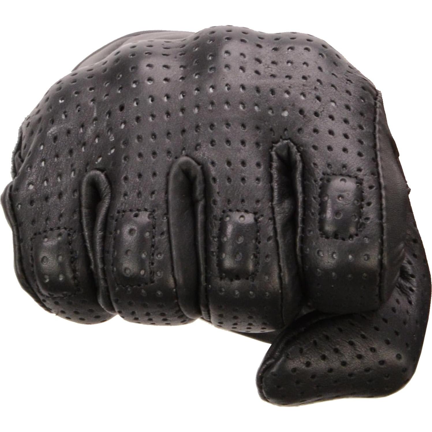 Guantes de Cuero Perforados Milwaukee Leather MG7500 - Negro