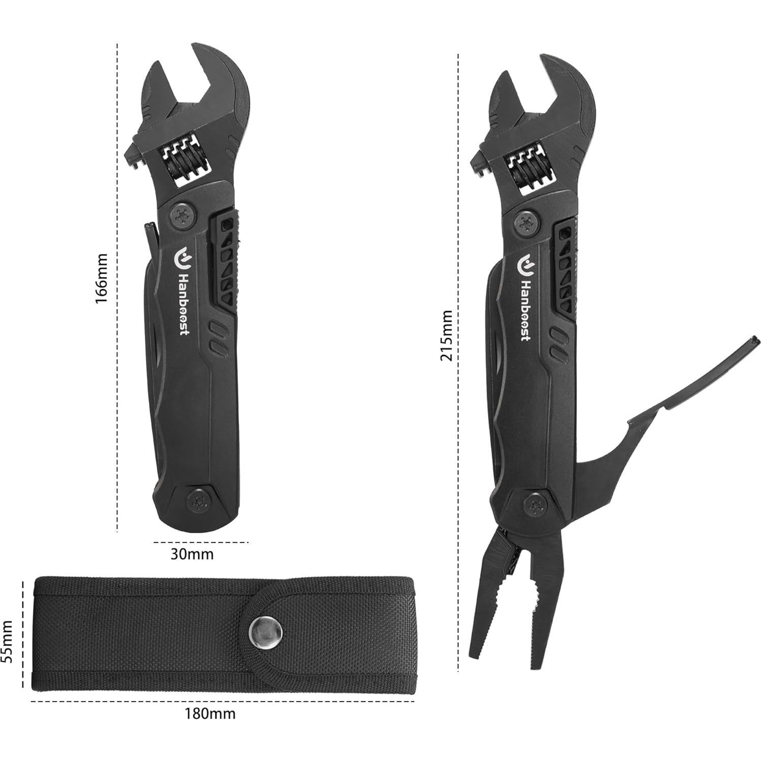 Llave Multiherramienta 19 en 1 Hanboost Compacta Negra