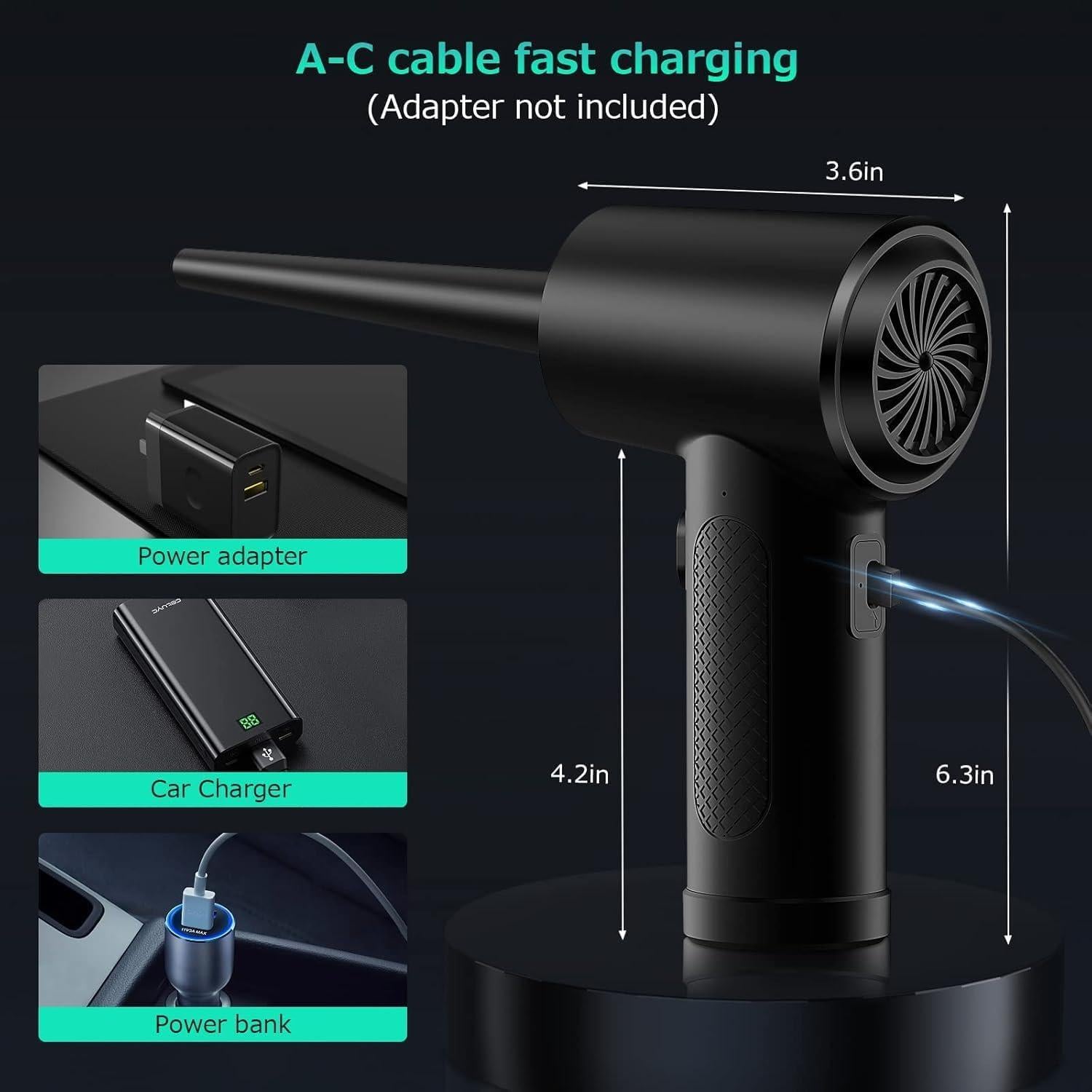 Soplador de Aire Comprimido NZACE C4915 110000RPM Recargable