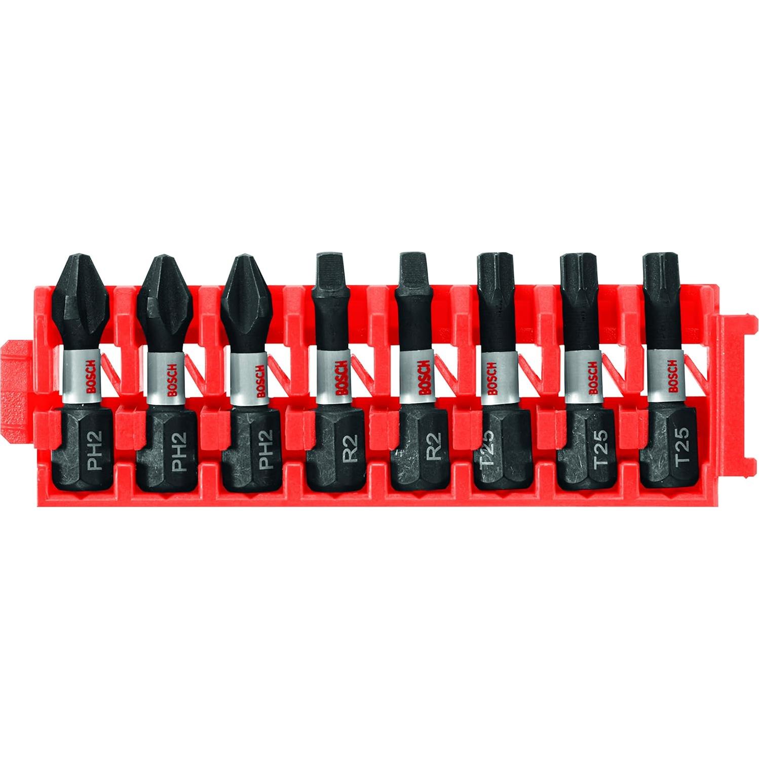 Juego de Puntas de Inserción BOSCH CCSV108 - 8 Piezas 1" Phillips, Cuadrado, Torx