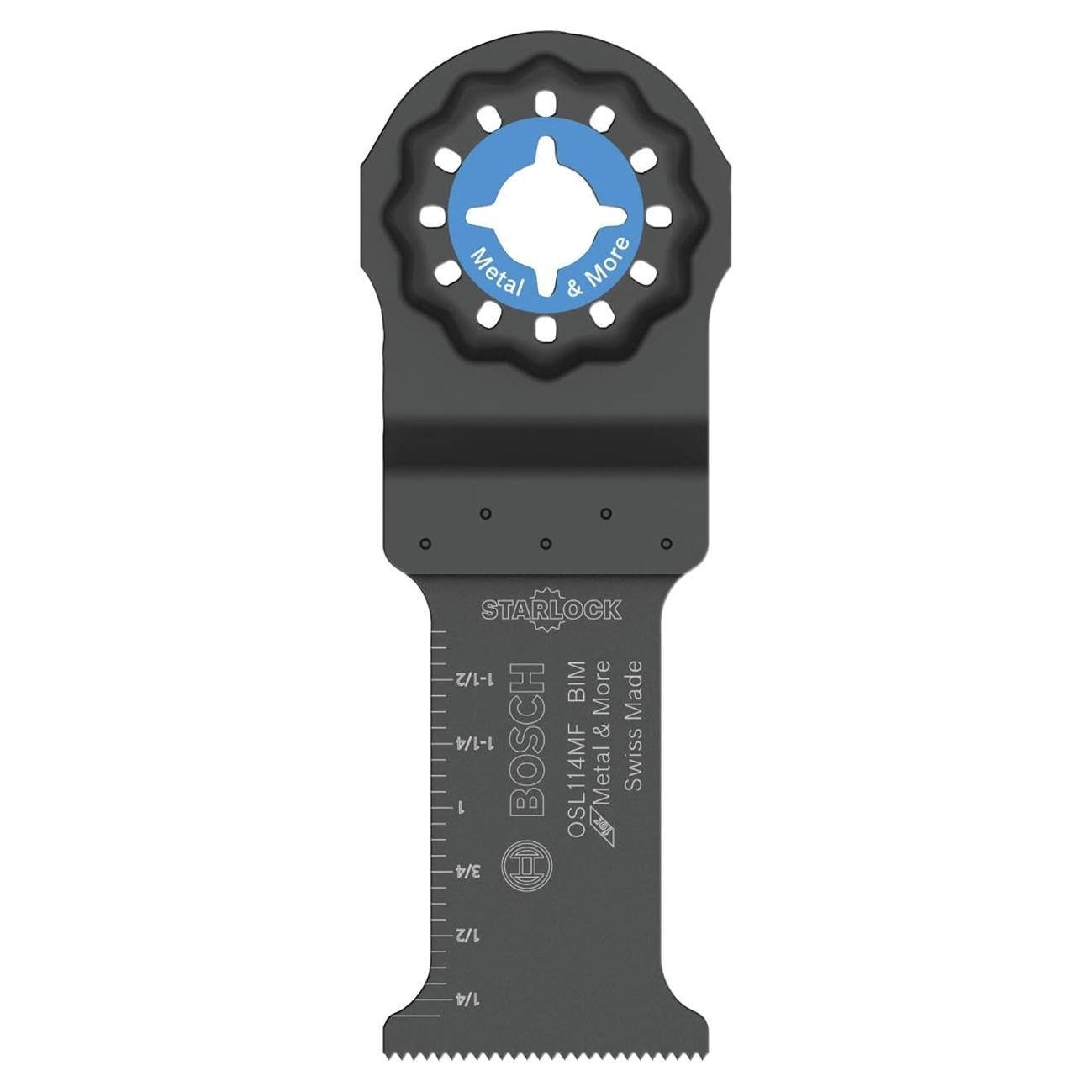 BOSCH OSL114MF 1-Piece 1-1/4 In. Starlock Oscillating Multi Tool Metal & More Carbide Plunge Cut Blade for Cutting Sheet Metal, Wood with Nails and Metal (Nails and Staples)
