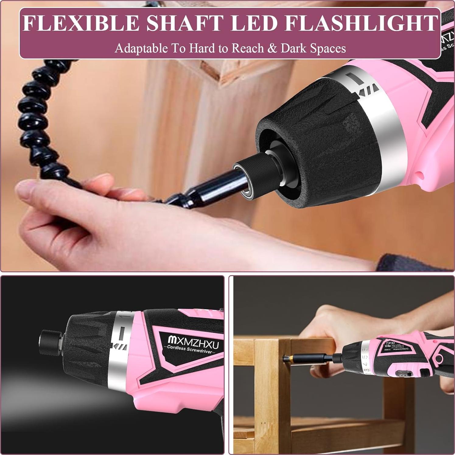 Destornillador Inalámbrico 8V MXMZHXU con 47 Piezas y Luz LED