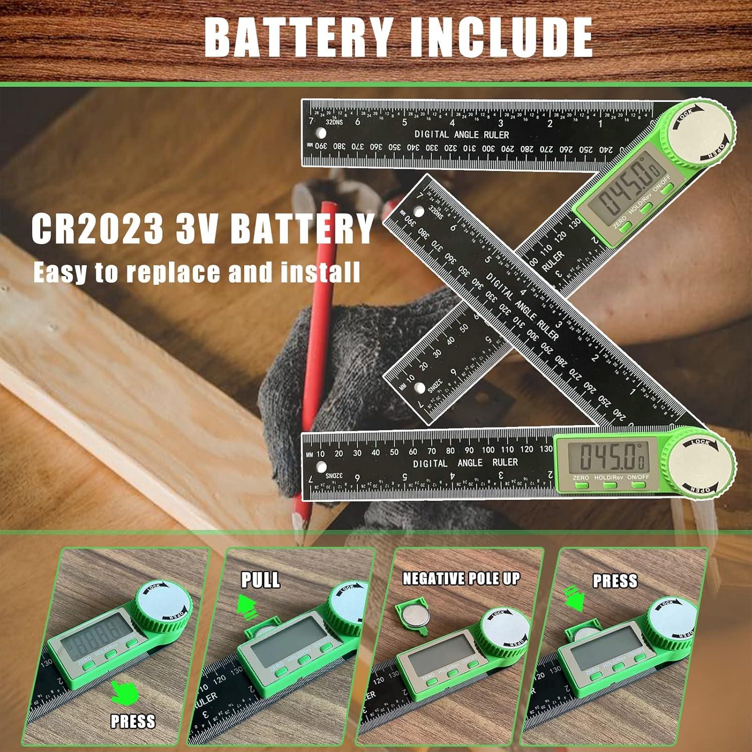 Buscador de Ángulo Digital PDDYIER 200mm 2-en-1 para Carpintería