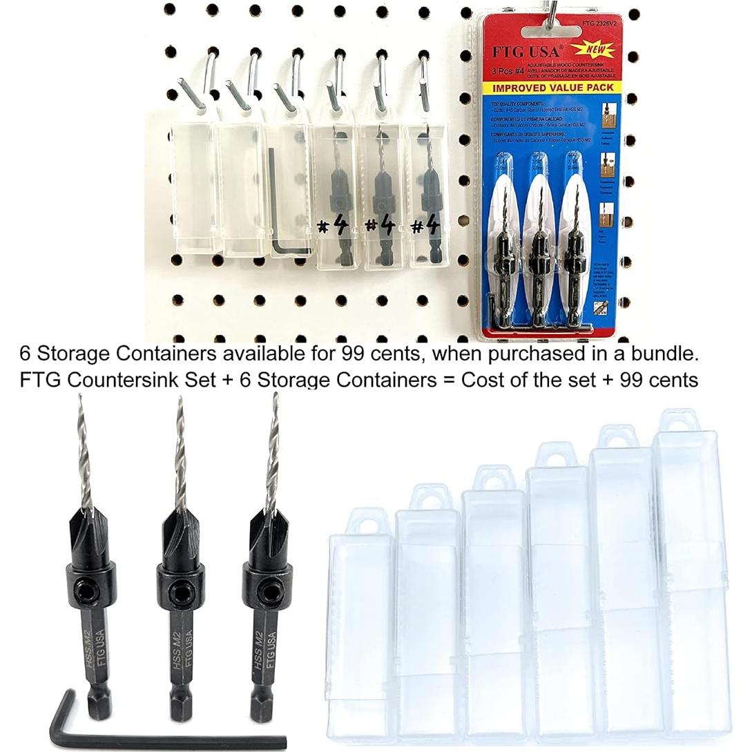 Juego de Brocas Avellanadas FTG USA #4 para Madera 3 Piezas