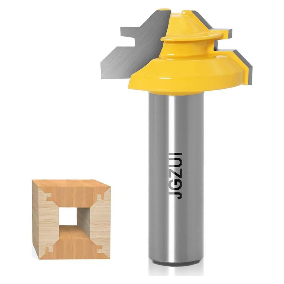 Fresa de Miter de Bloqueo 45 Grados JGZUI 3.49 cm Mango 1/2"