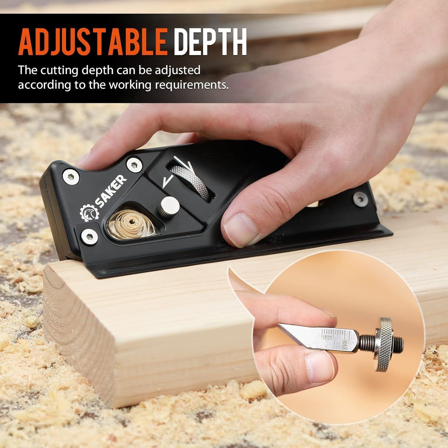 Planificador de Chaflán Saker Manual 340g Ajustable Negro