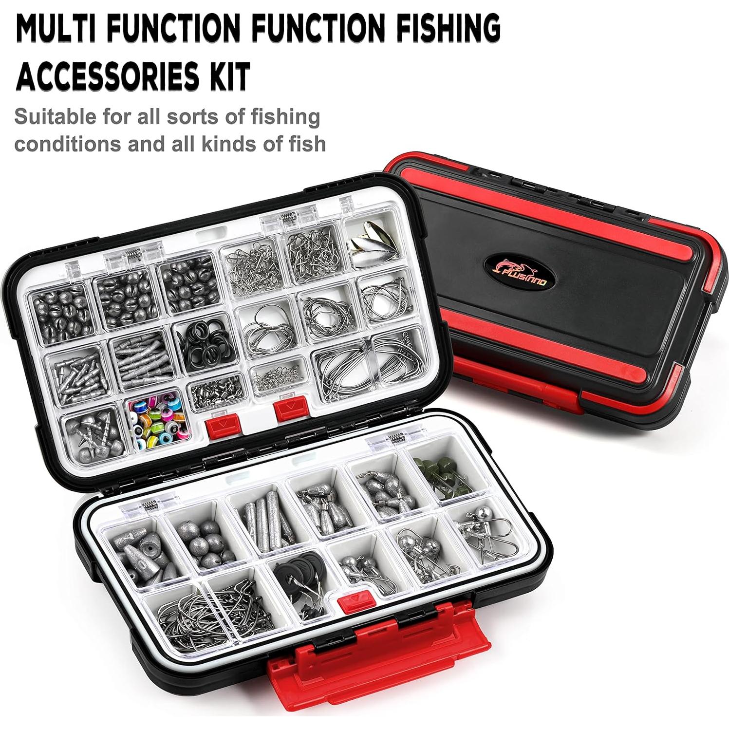 Kit de Pesca PLUSINNO 387pcs con Caja de Cebo Organizada