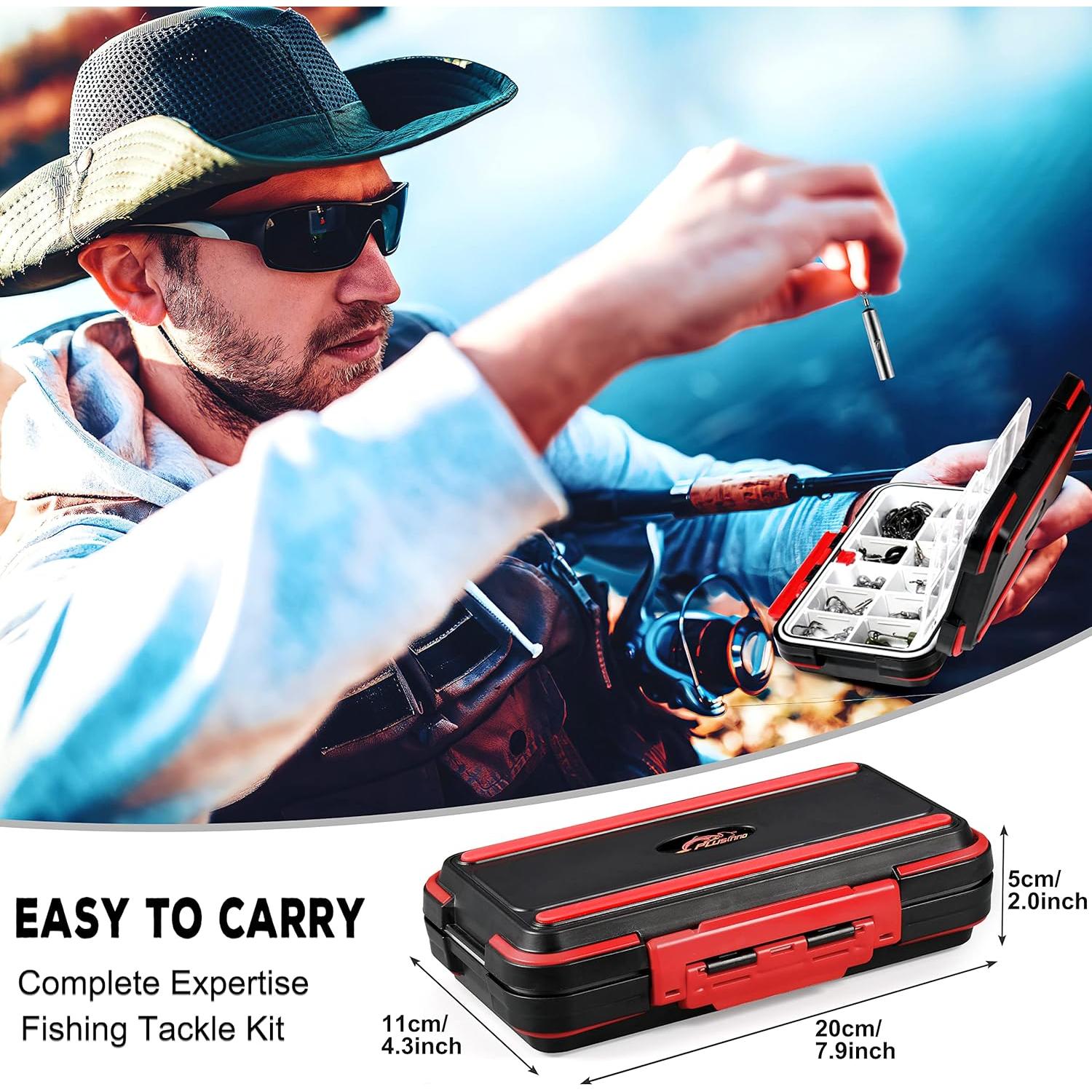 Kit de Pesca PLUSINNO 387pcs con Caja de Cebo Organizada