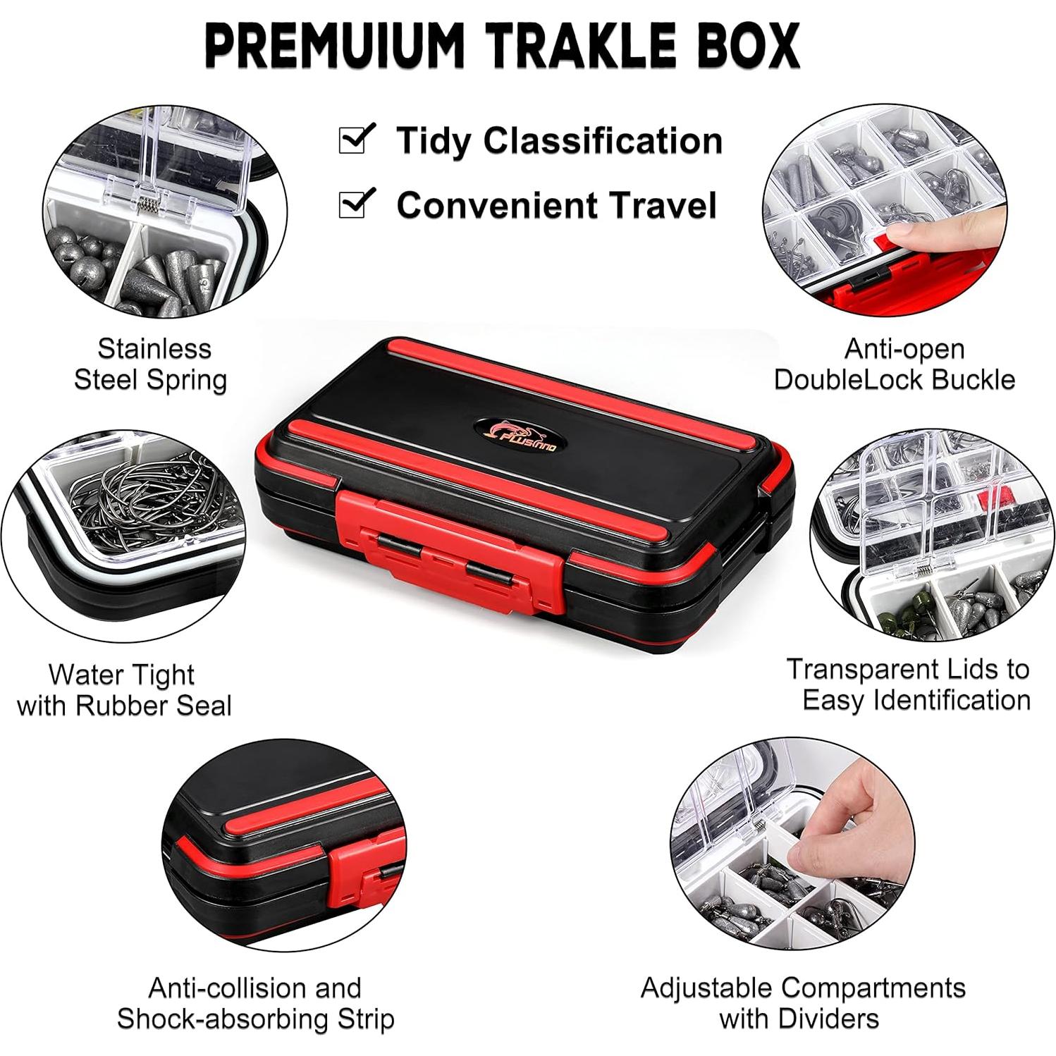 Kit de Pesca PLUSINNO 387pcs con Caja de Cebo Organizada