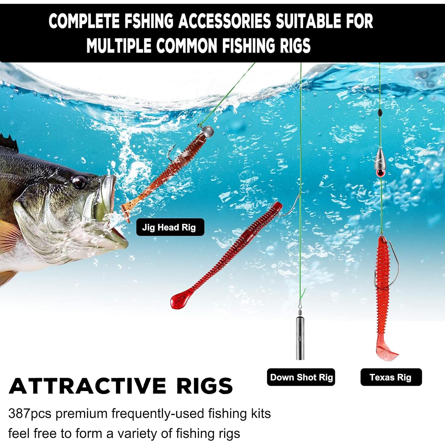 Kit de Pesca PLUSINNO 387pcs con Caja de Cebo Organizada