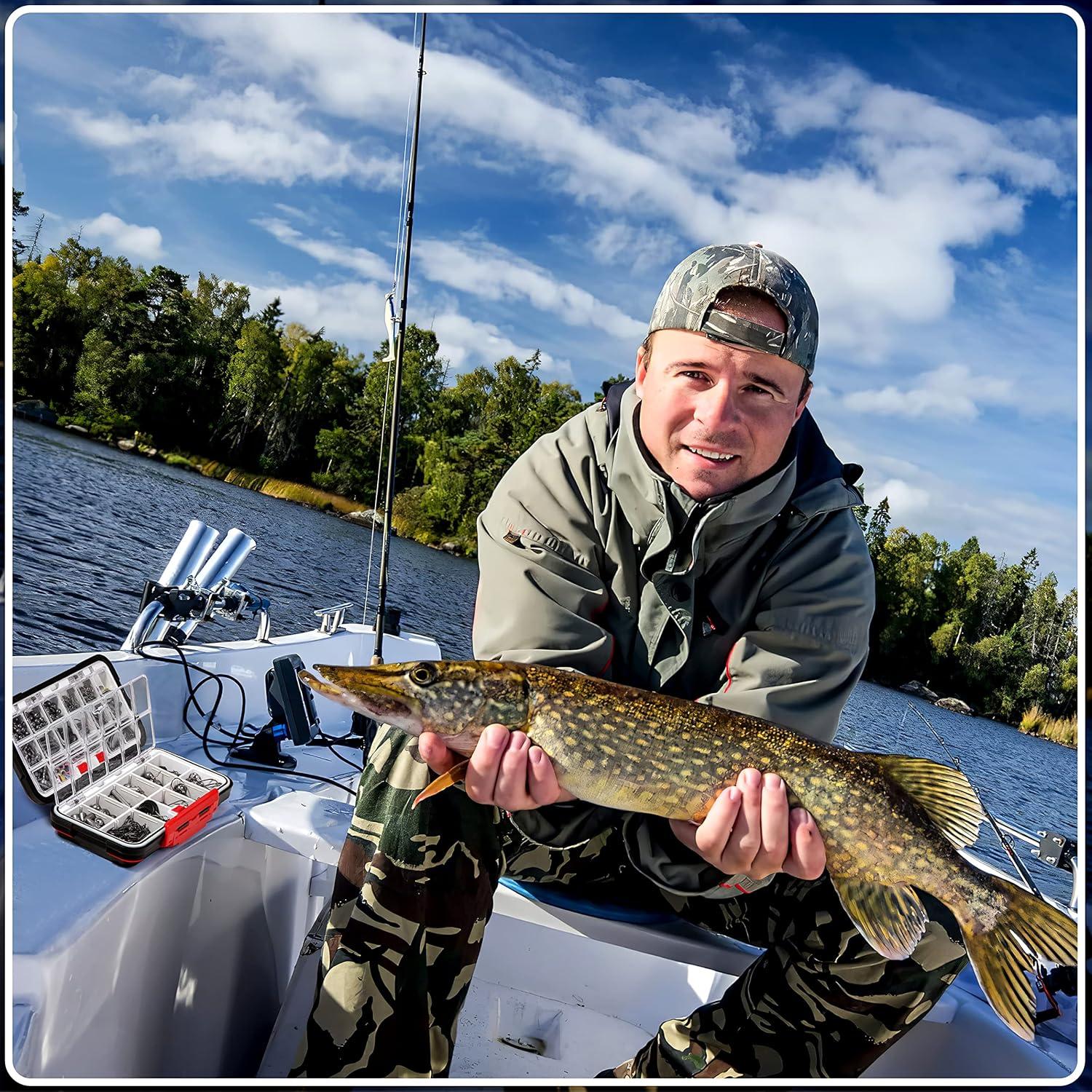 Kit de Pesca PLUSINNO 387pcs con Caja de Cebo Organizada