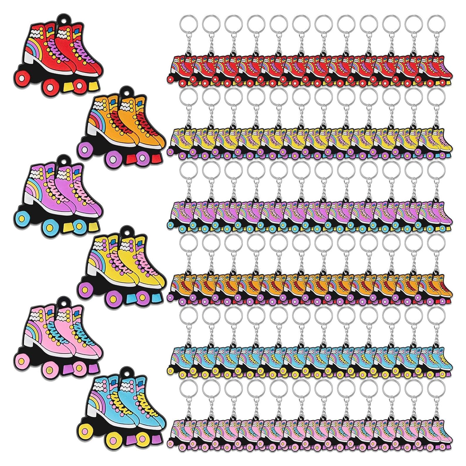 36 Llaveros de Patín sobre Ruedas Retro - Fiesta 80s y 90s