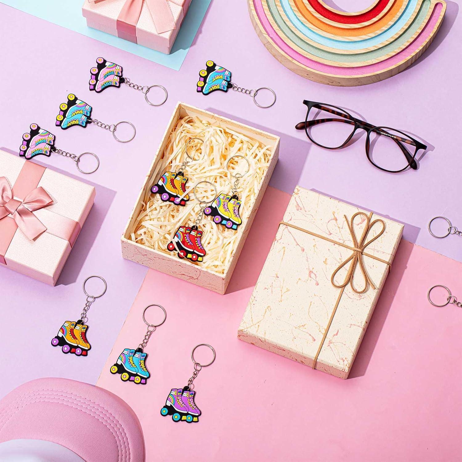 36 Llaveros de Patín sobre Ruedas Retro - Fiesta 80s y 90s