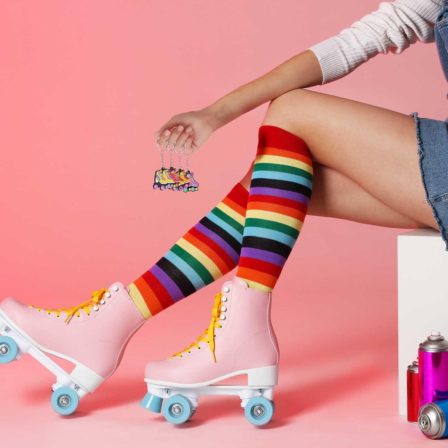 36 Llaveros de Patín sobre Ruedas Retro - Fiesta 80s y 90s