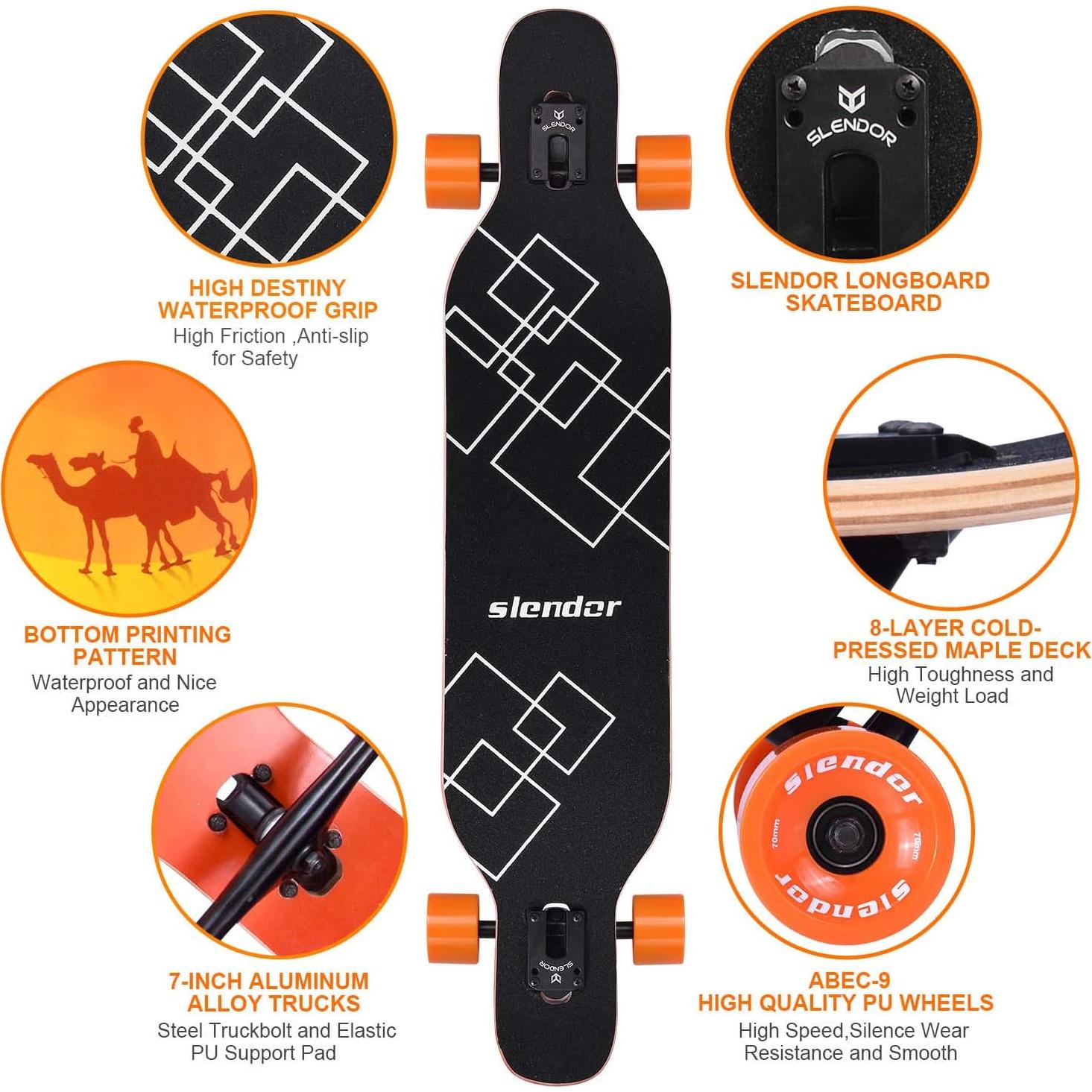 Longboard Slendor 106,68 cm Drop Through Maple Cruiser