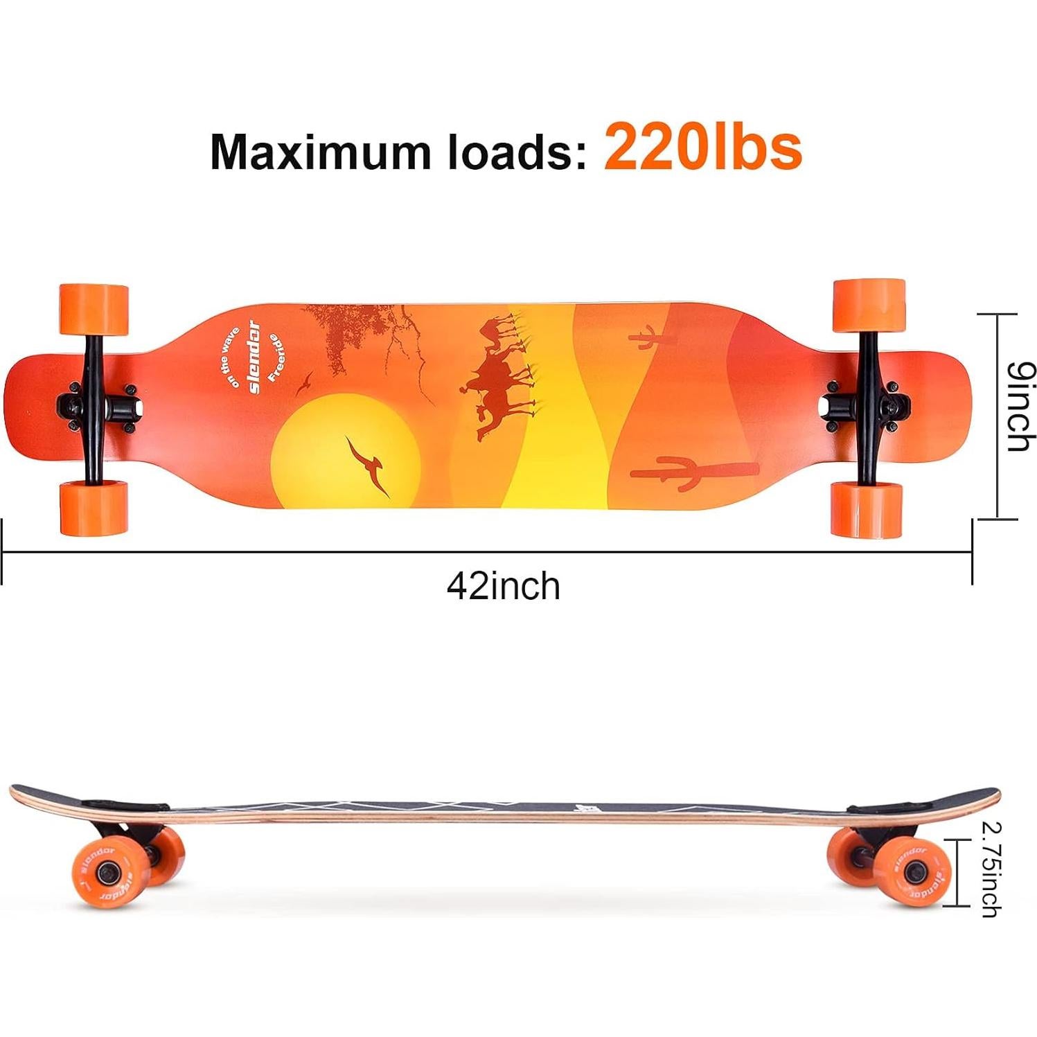 Longboard Slendor 106,68 cm Drop Through Maple Cruiser