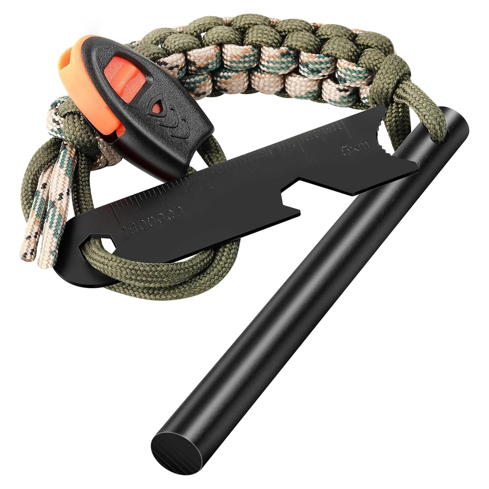 Encendedor de Fuego Clwryviduu 10.16 cm con Paracord y Silbato
