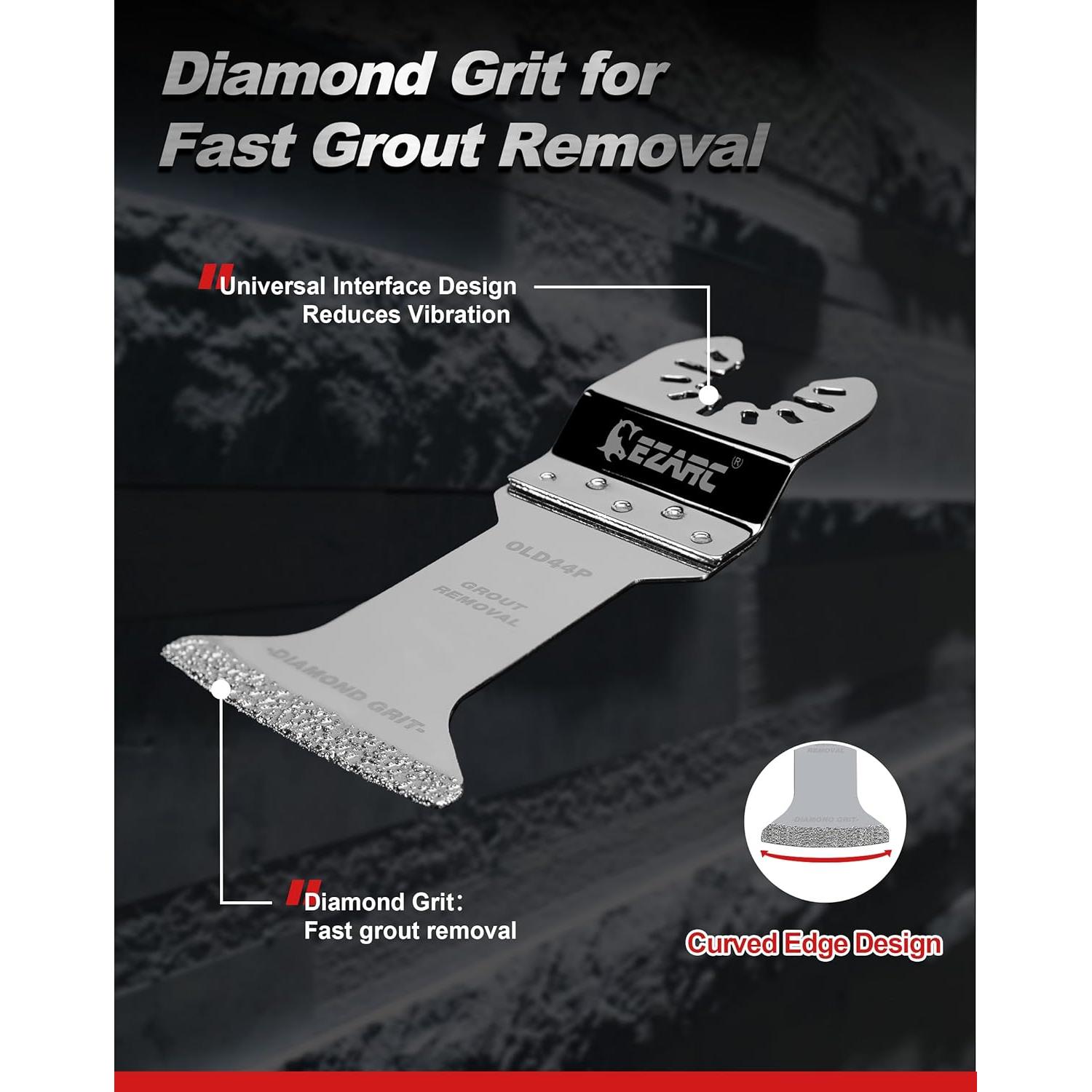 Hoja Oscilante de Diamante EZARC - Paquete de 3 para Limpieza de Mortero