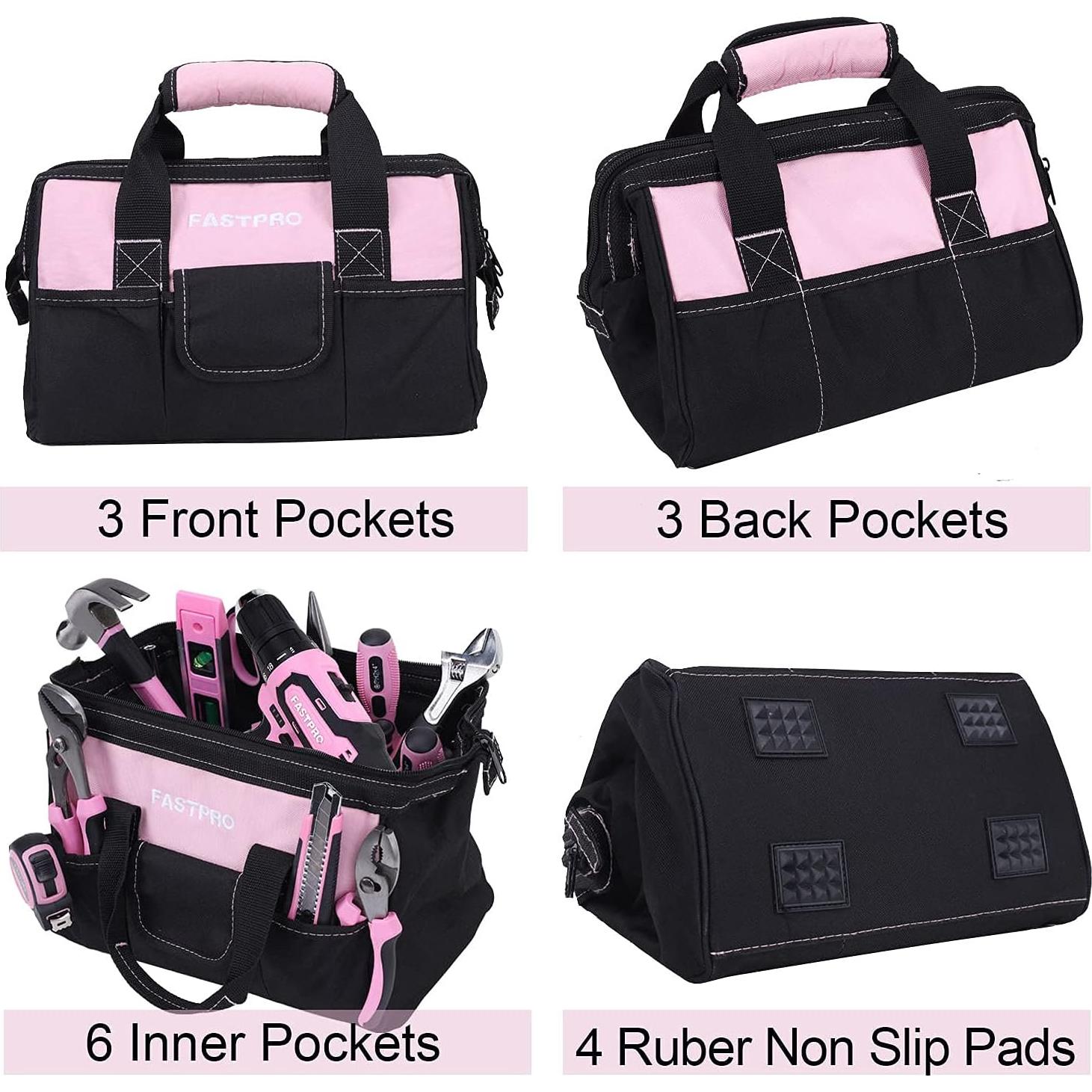 Juego de Herramientas 232 Piezas FASTPRO 20V Rosa con Taladro Inalámbrico