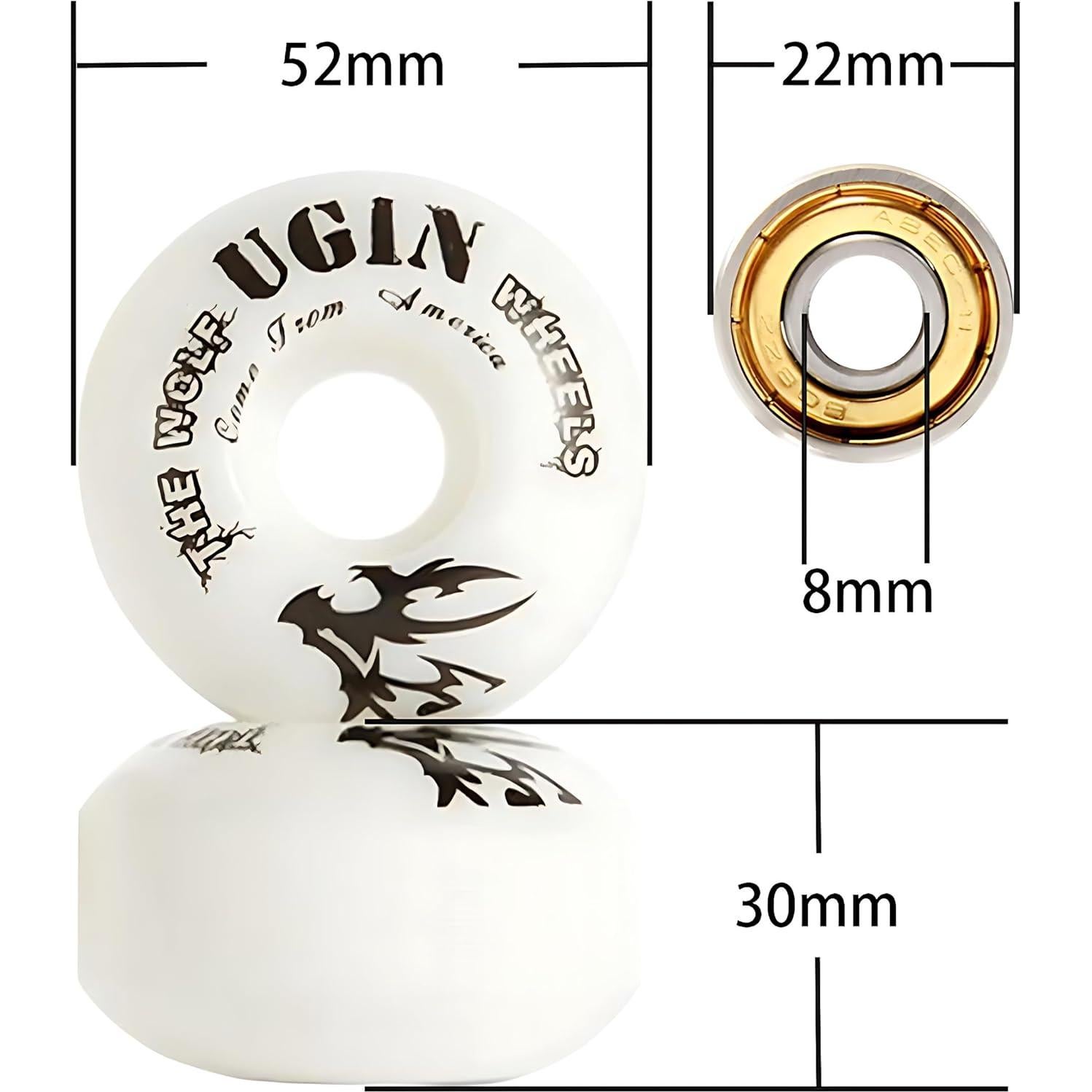 Ruedas de Skateboard LONTOHCE 52mm 95A con Herramientas