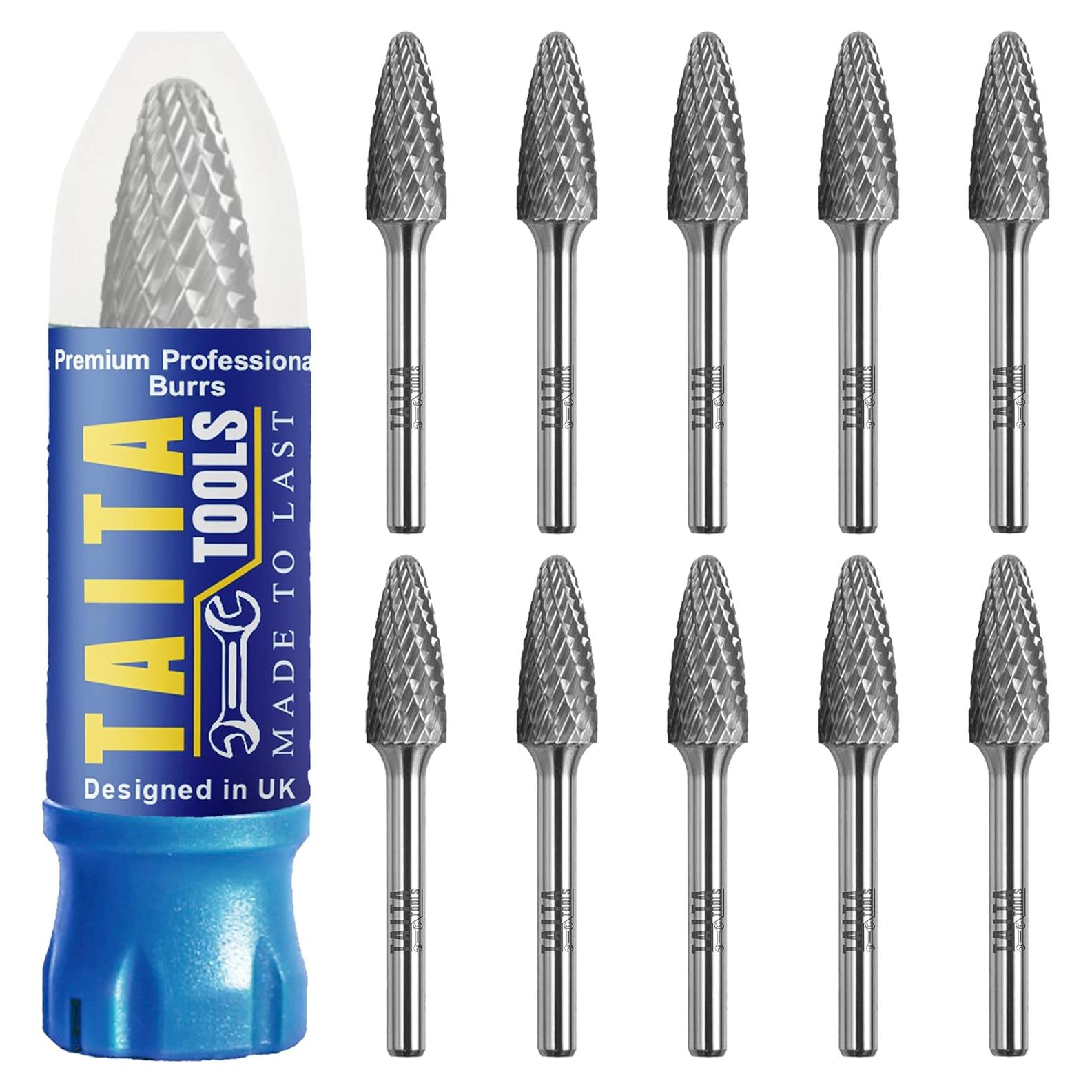 Fresa de Carburo TaitaTools 1/4" Doble Corte 10PCs