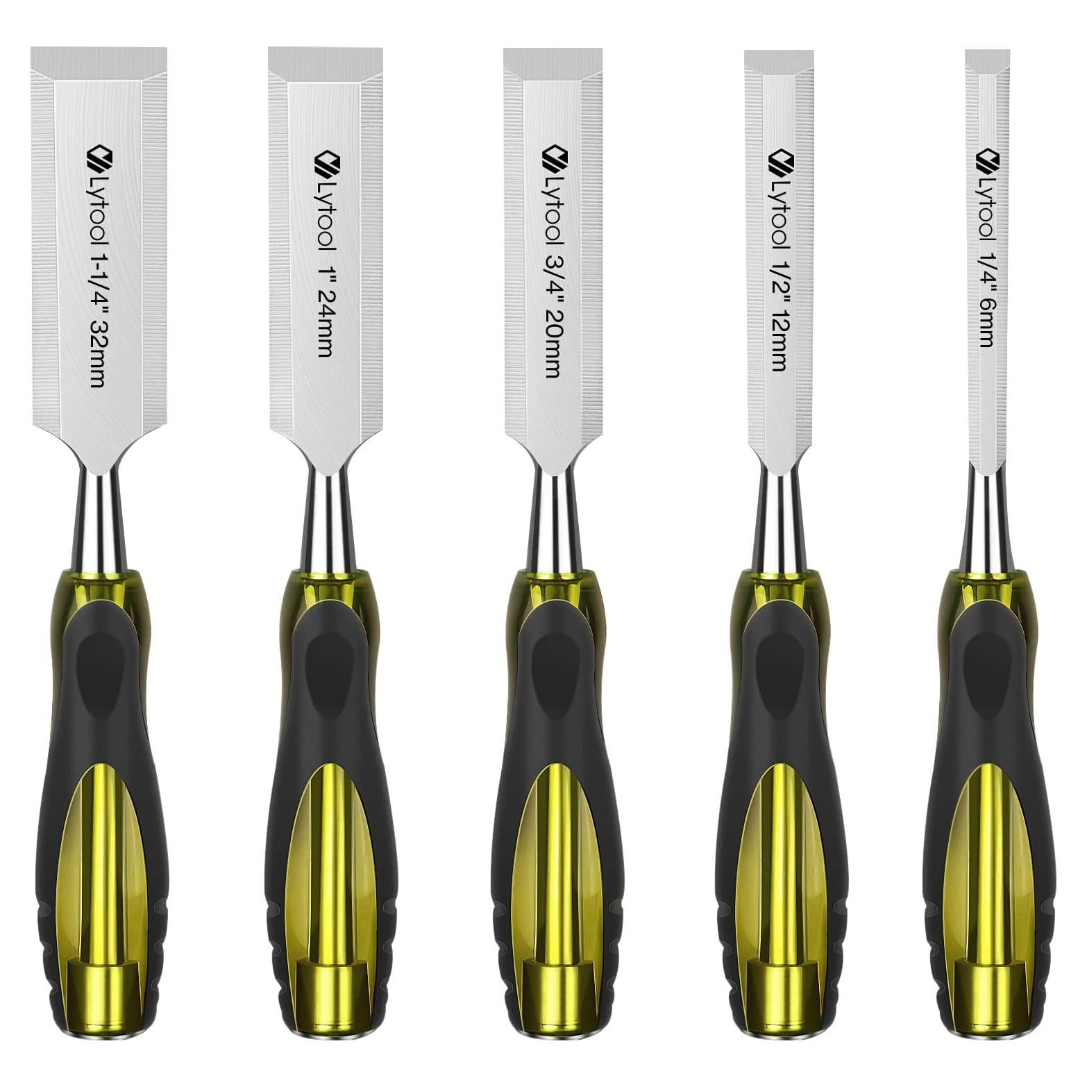 Conjunto de 5 Cinceles de Madera Lytool - Acero CR-V 6 a 32 mm