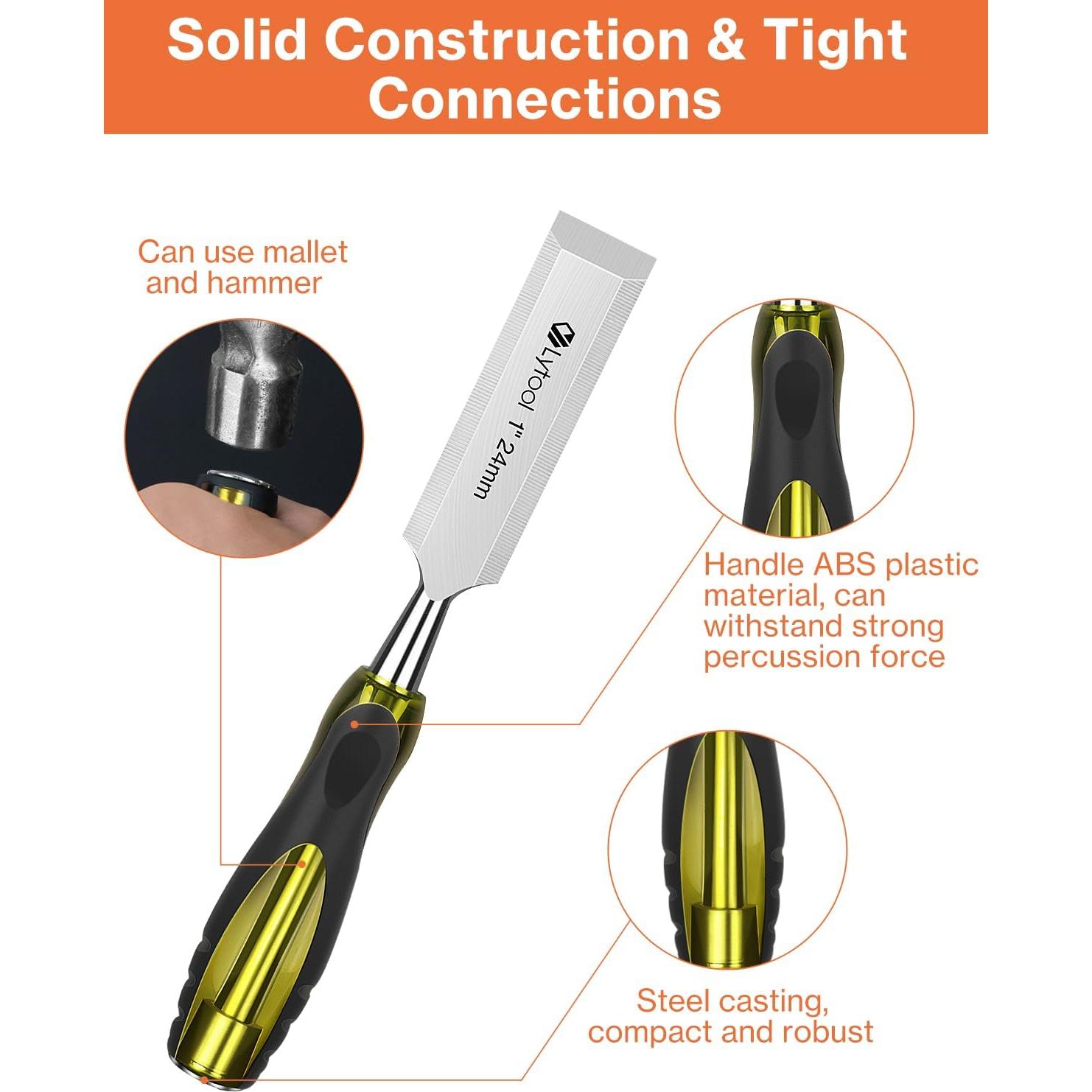 Conjunto de 5 Cinceles de Madera Lytool - Acero CR-V 6 a 32 mm