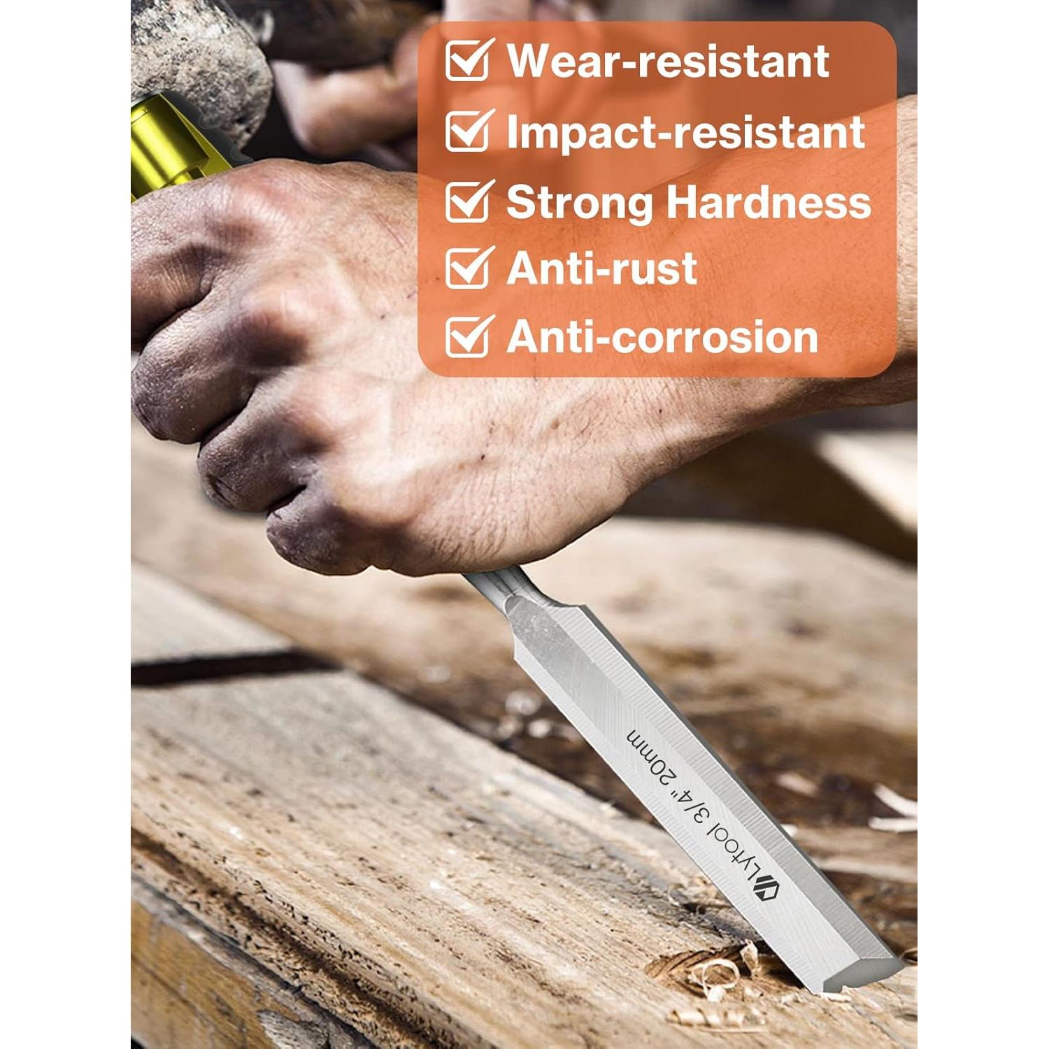 Conjunto de 5 Cinceles de Madera Lytool - Acero CR-V 6 a 32 mm