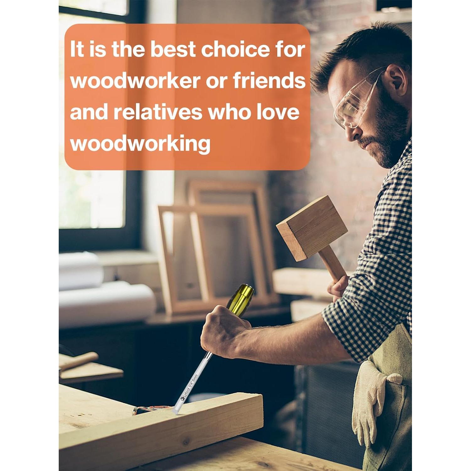 Conjunto de 5 Cinceles de Madera Lytool - Acero CR-V 6 a 32 mm