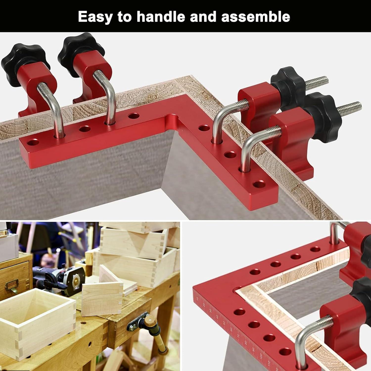 Abrazaderas de Esquina 90 Grados SZSFSYYX - Paquete de 4 Aluminio