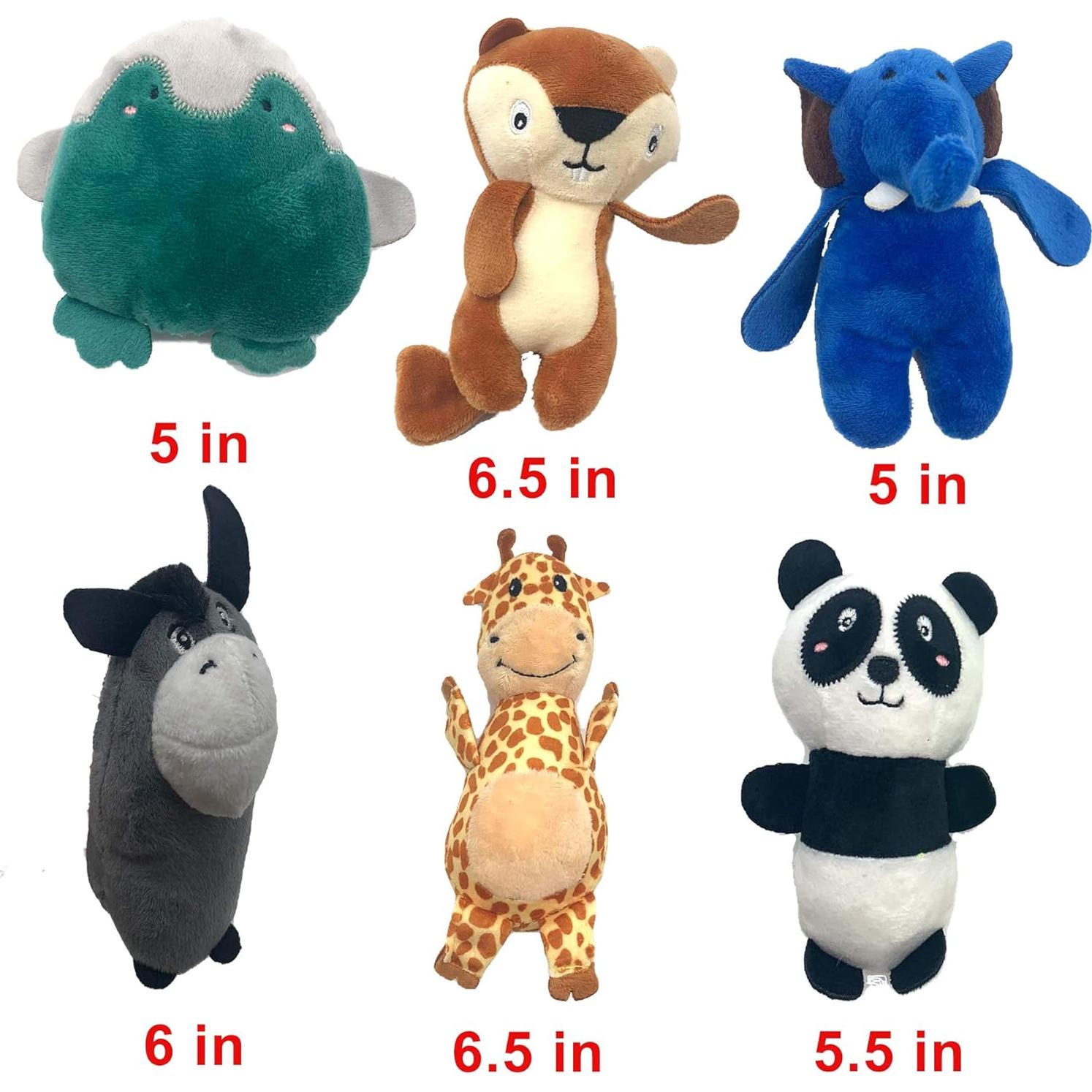 Jalousie 12 Pack Plush Animal Dog Toy, Premium Squeaky Chew Toys for Small Medium Dogs, Stuffed Puppy Toys for Pets - Dental Cleaning & Stress Relief