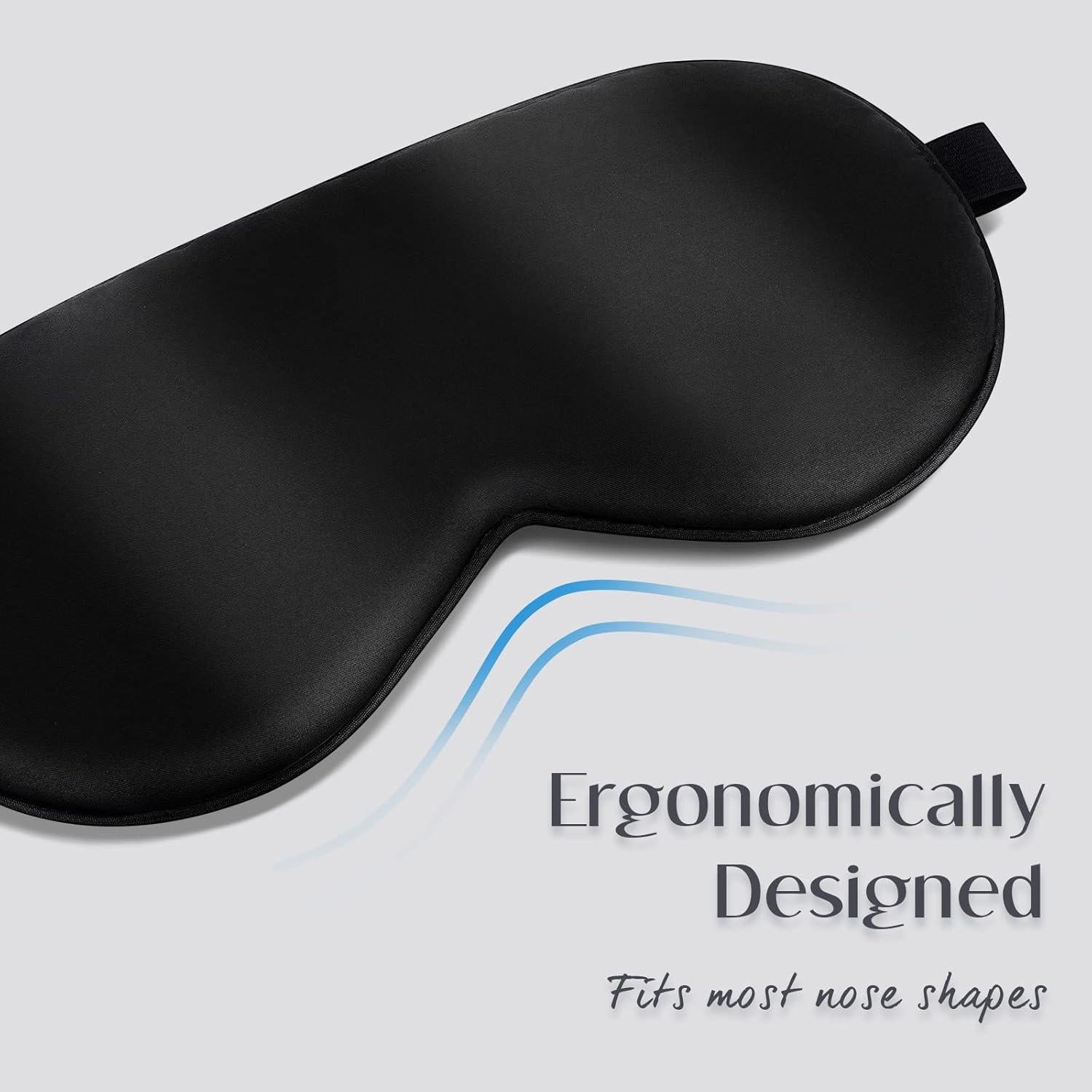 Máscara de Sueño de Seda LULUSILK Ajustable Negra 1 Cuenta