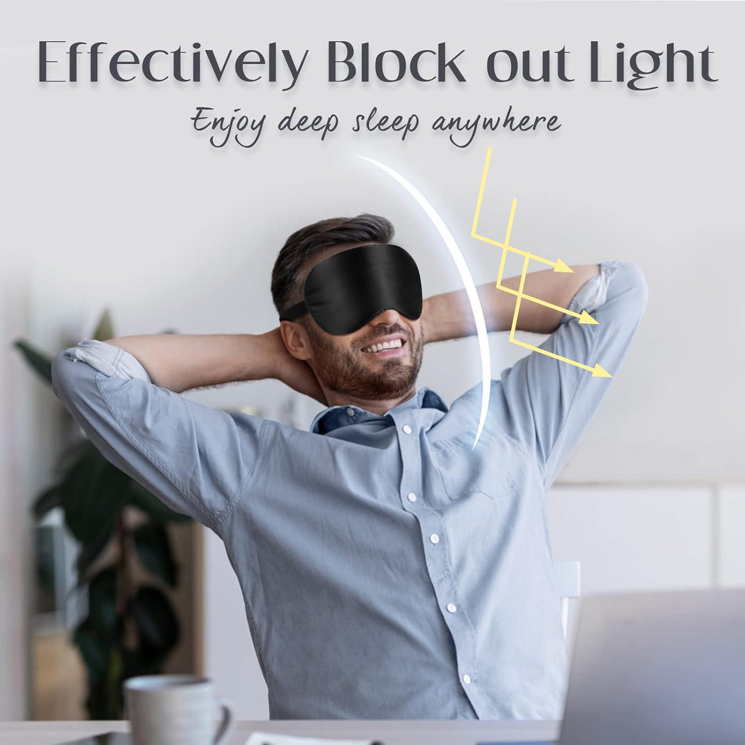 Máscara de Sueño de Seda LULUSILK Ajustable Negra 1 Cuenta