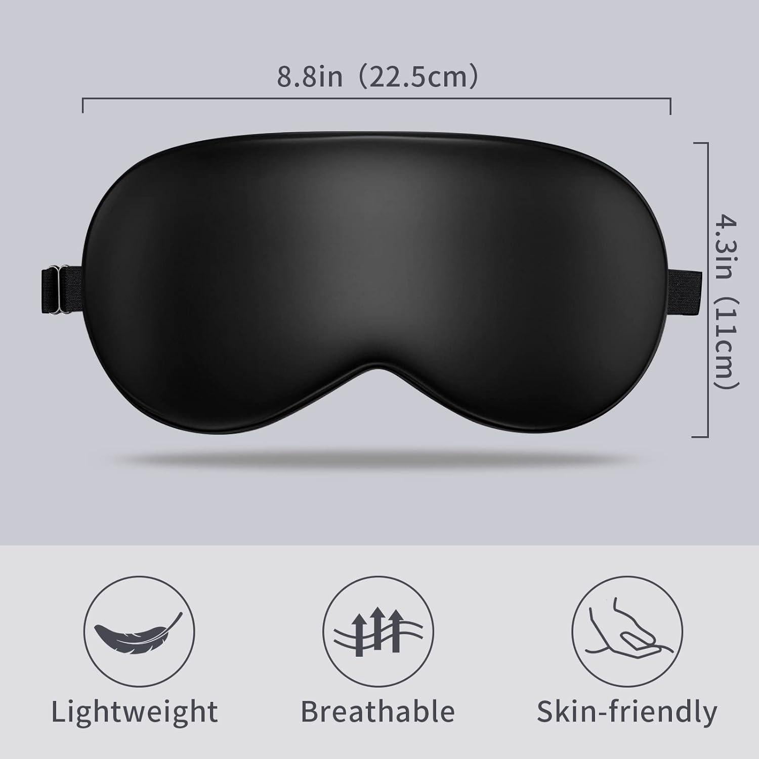 Máscara de Sueño de Seda LULUSILK Ajustable Negra 1 Cuenta