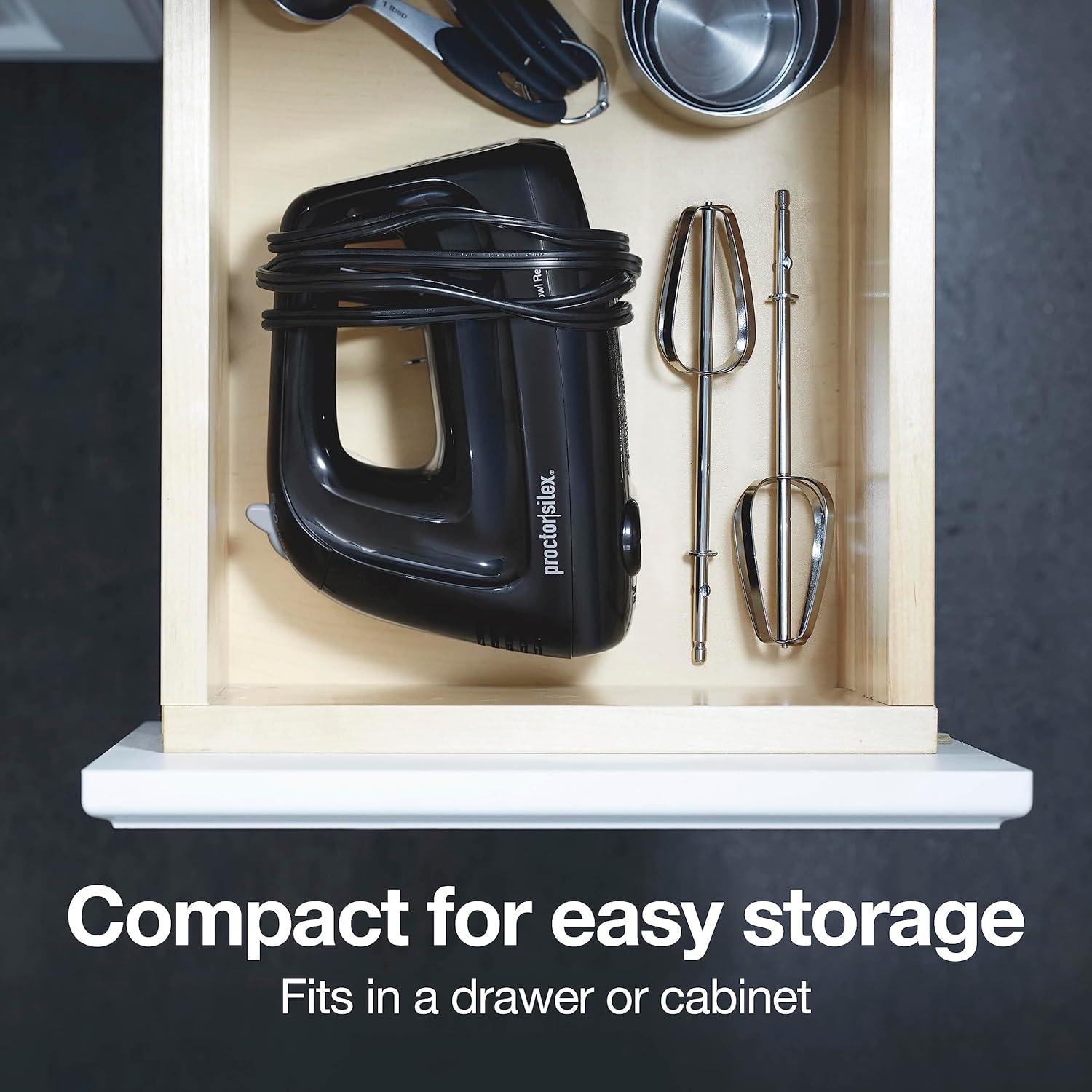 Mezclador de Mano Eléctrico Proctor Silex 215W 5 Velocidades Negro