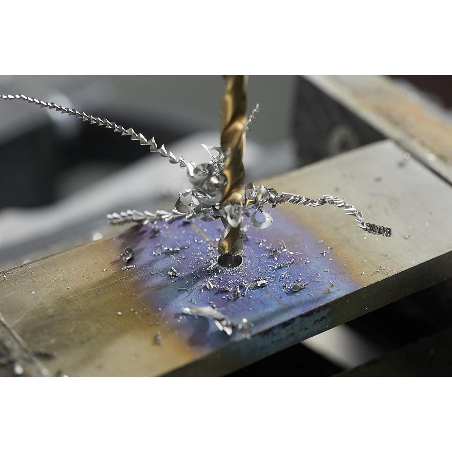 BOSCH CO2131B 1-Piece 1/16 In. x 1-7/8 In. Cobalt M42 Metal Drill Bit with Three-Flat Shank for Drilling Applications in Stainless Steel, Cast Iron, Titanium, Light-Gauge Metal, Aluminum