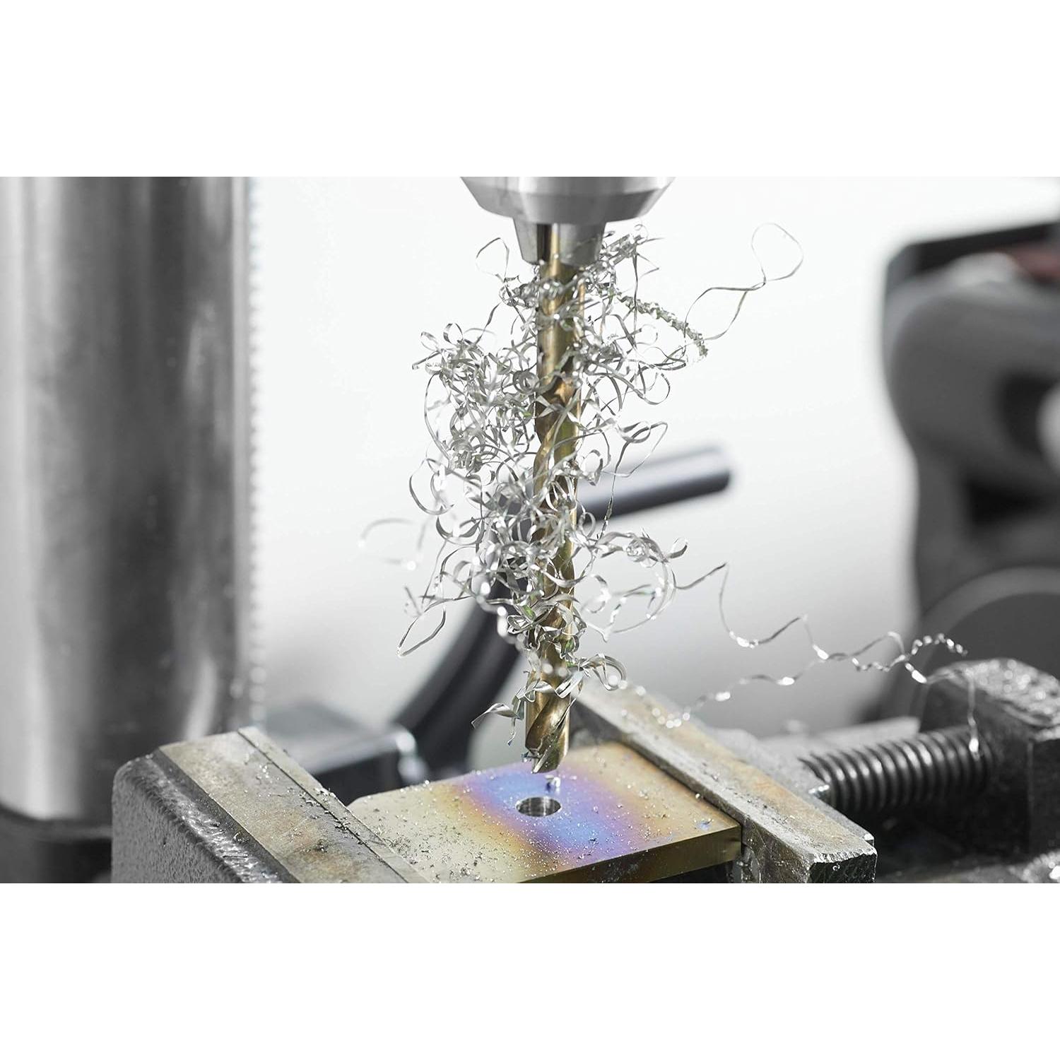 BOSCH CO2131B 1-Piece 1/16 In. x 1-7/8 In. Cobalt M42 Metal Drill Bit with Three-Flat Shank for Drilling Applications in Stainless Steel, Cast Iron, Titanium, Light-Gauge Metal, Aluminum