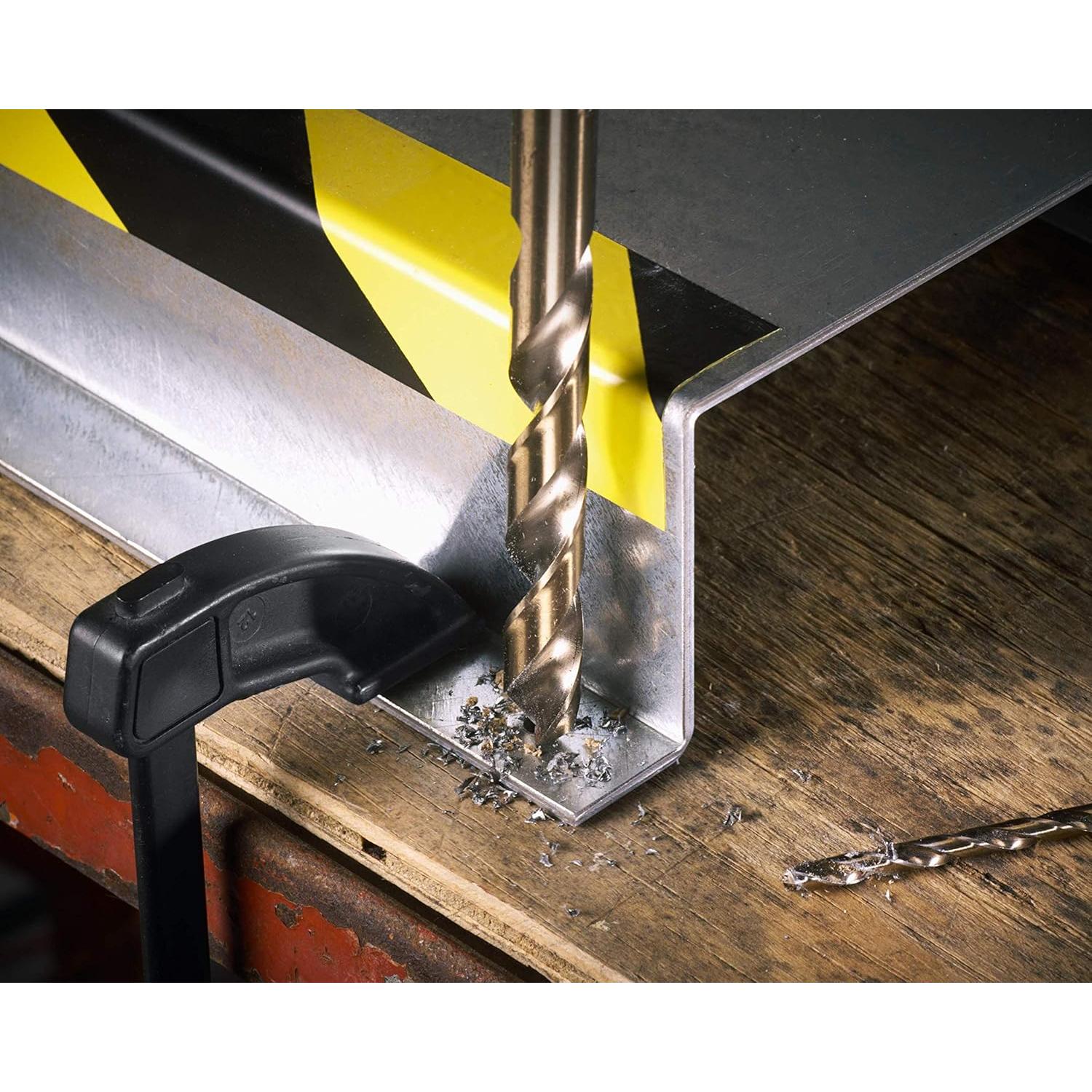 BOSCH CO2131B 1-Piece 1/16 In. x 1-7/8 In. Cobalt M42 Metal Drill Bit with Three-Flat Shank for Drilling Applications in Stainless Steel, Cast Iron, Titanium, Light-Gauge Metal, Aluminum