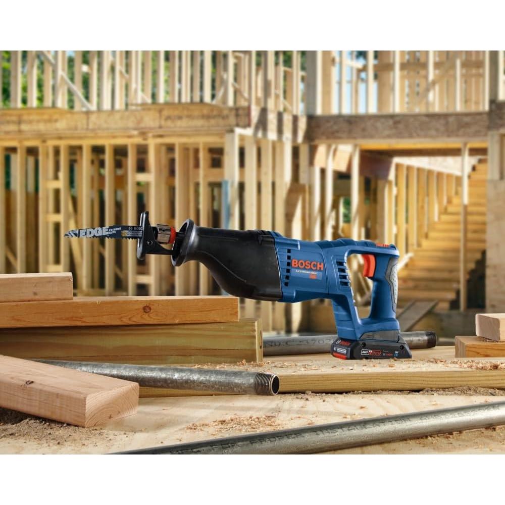 BOSCH CRS180-B15 18V 1-1/8 In. D-Handle Reciprocating Saw Kit with (1) CORE18V 4 Ah Advanced Power Battery