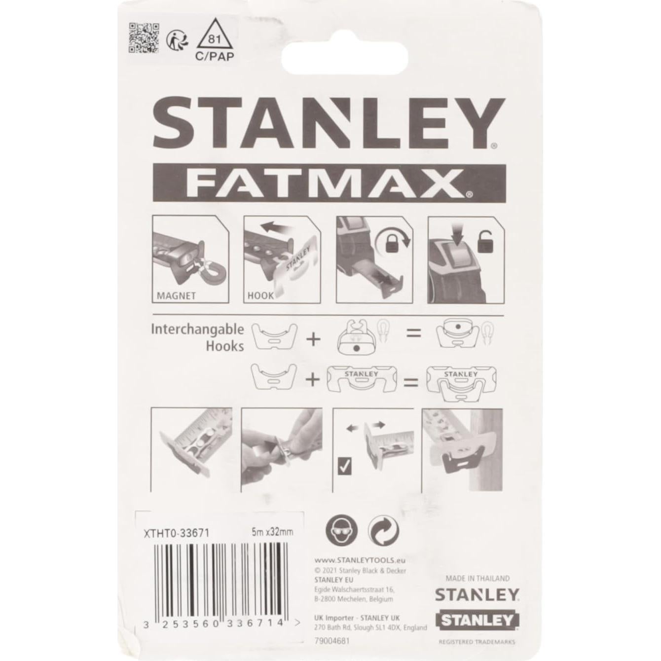 Cinta Métrica STANLEY FATMAX Autolock 5m Amarillo/Negro