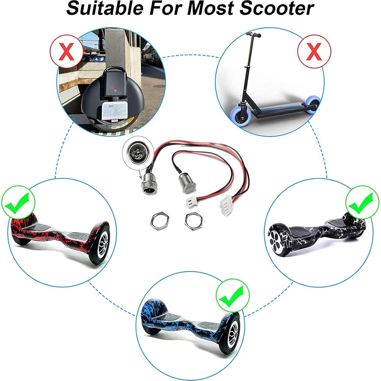 Puerto de Carga 3 Pines GLDYTIMES para Hoverboard Swegway