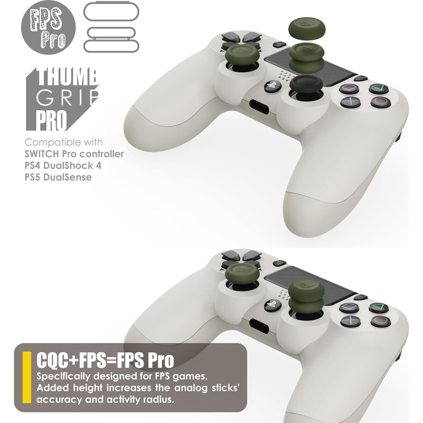 Agarres de Pulgar Skull & Co. para Controlador Pro Nintendo Switch y PS4/PS5 - Negro, 6 Piezas