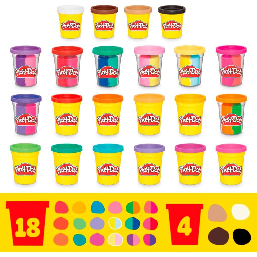 Play-Doh 22 Latas de Colores Variados 2 y 4 Oz para Niños