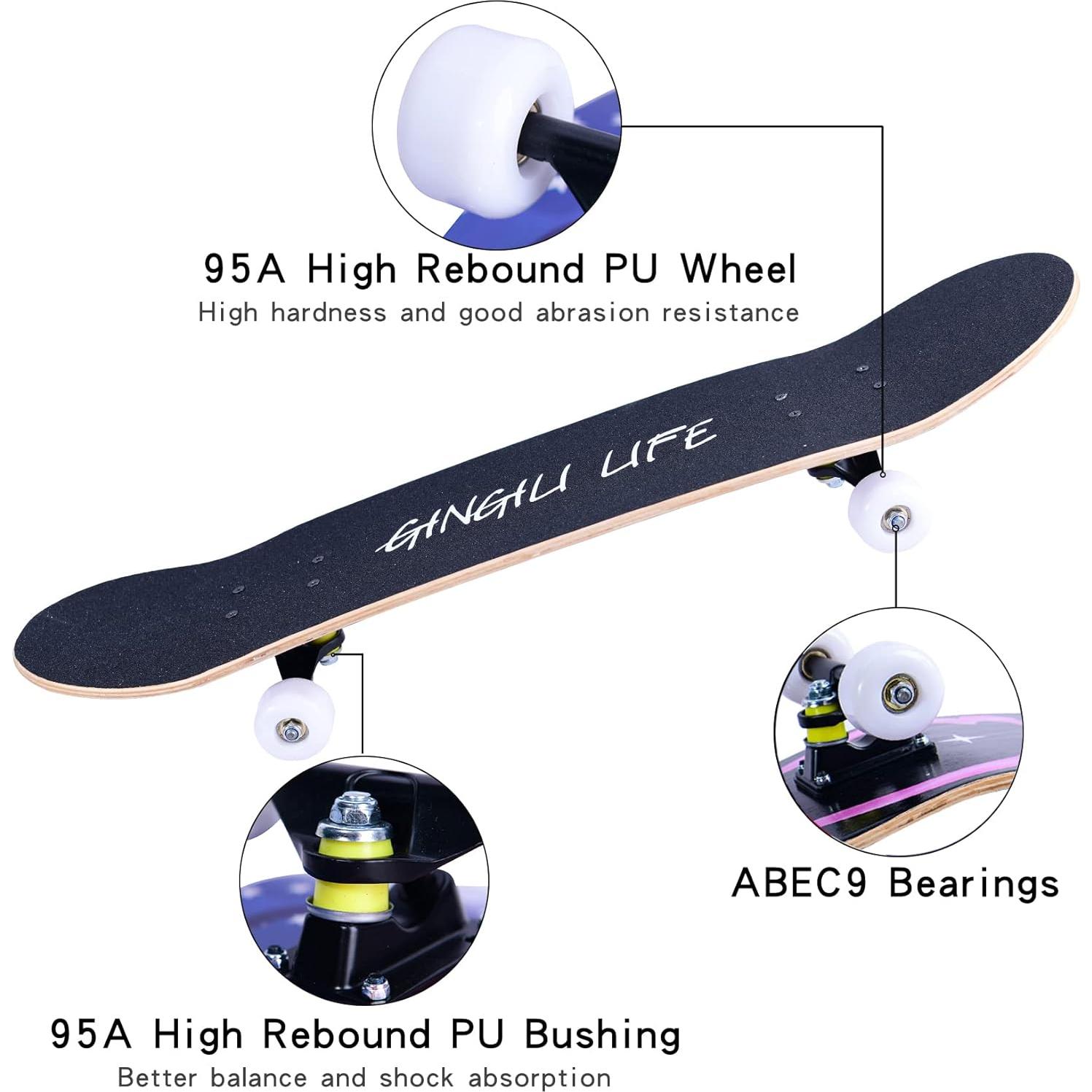 Skateboard Gingili Life 31'' Arce 7 capas para todos