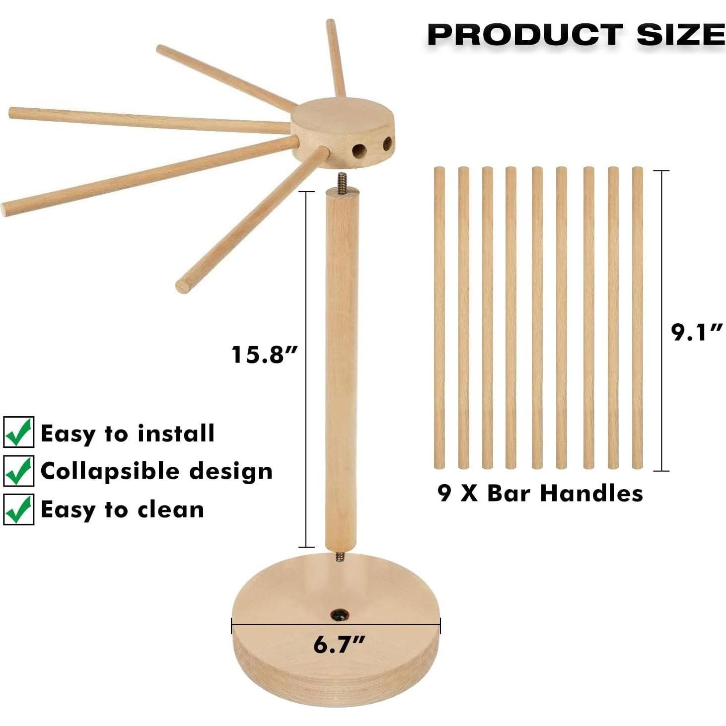 Soporte para Secar Pasta AITRAI de Madera Grande con 9 Mangos