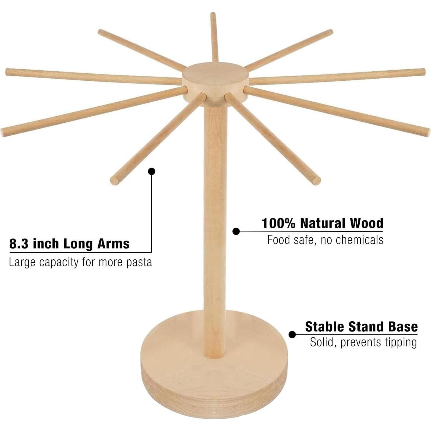 Soporte para Secar Pasta AITRAI de Madera Grande con 9 Mangos