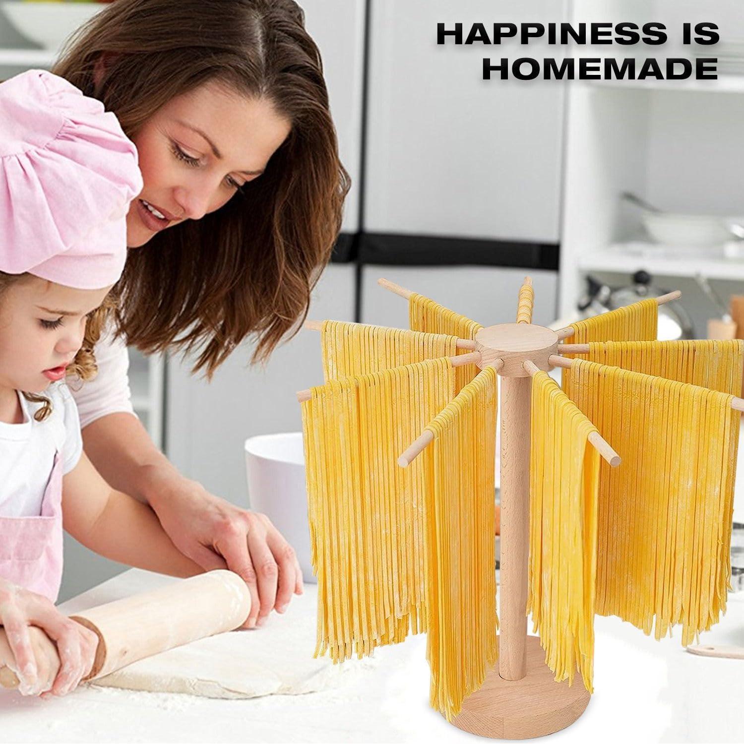 Soporte para Secar Pasta AITRAI de Madera Grande con 9 Mangos