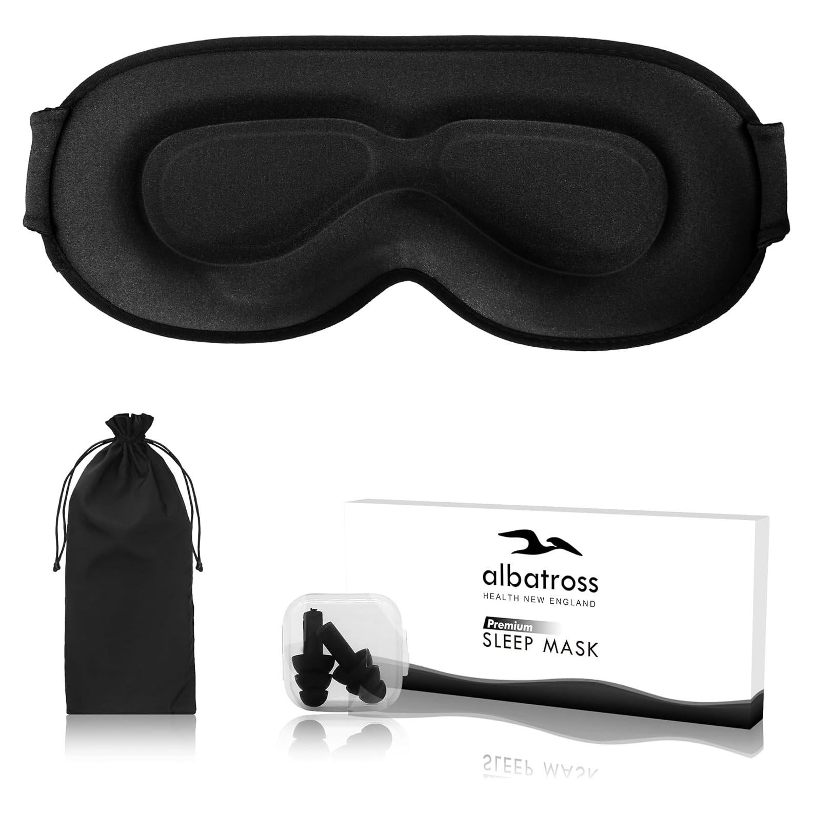 Máscara de Sueño 3D Albatross para Bloqueo de Luz - Negro