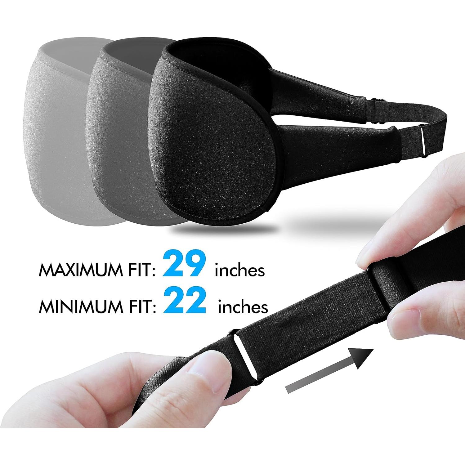 Máscara de Sueño 3D Albatross para Bloqueo de Luz - Negro