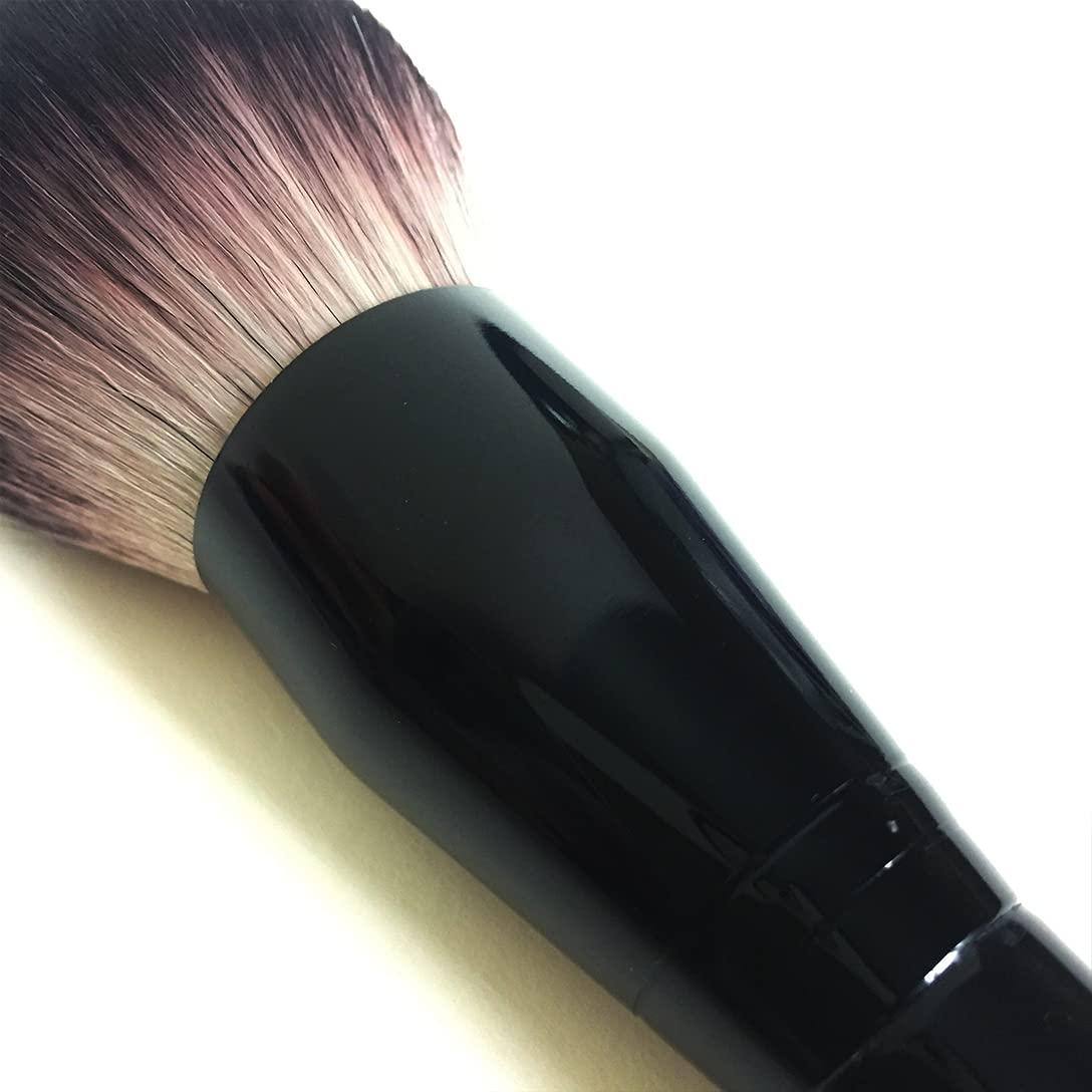 Large Size Luxurious Premium Kabuki Brush Mink Makeup Brushes Powder Brush Foundation Brush Blush Brush Face Blender Brush Mineral Blending Buffing Brush Multi-function Cosmetics Tools Full Coverage (Black)